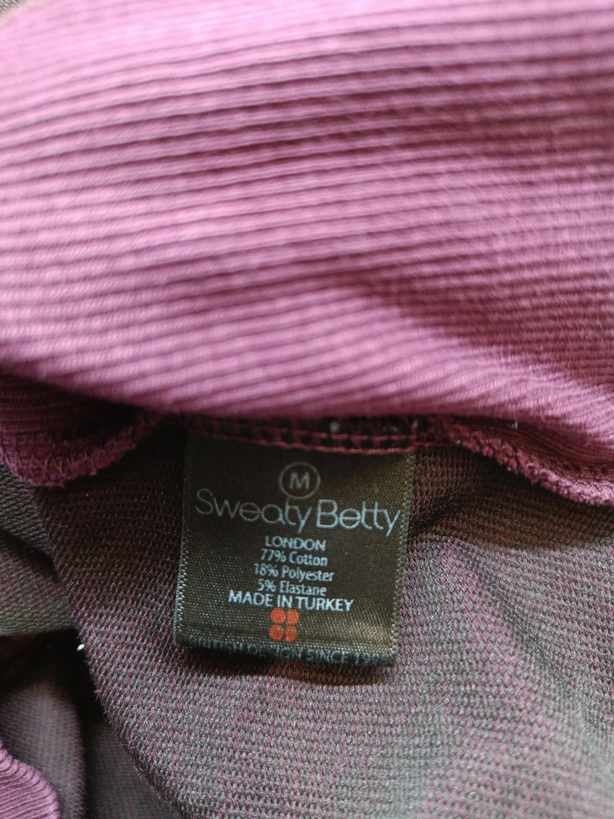 Sweaty Betty Women's Hoodie M Purple Cotton with Polyester, Elastane Pullover - Image 6