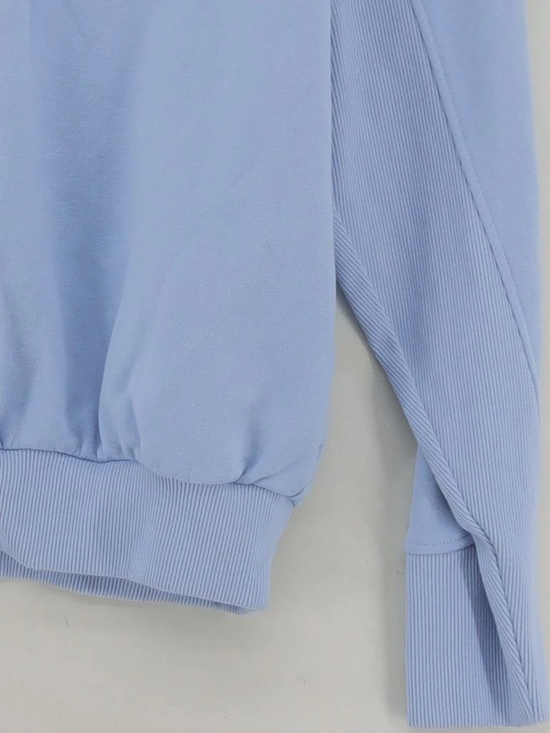 Sweaty Betty Women's Hoodie S Blue Cotton with Polyester, Spandex Pullover - Image 4
