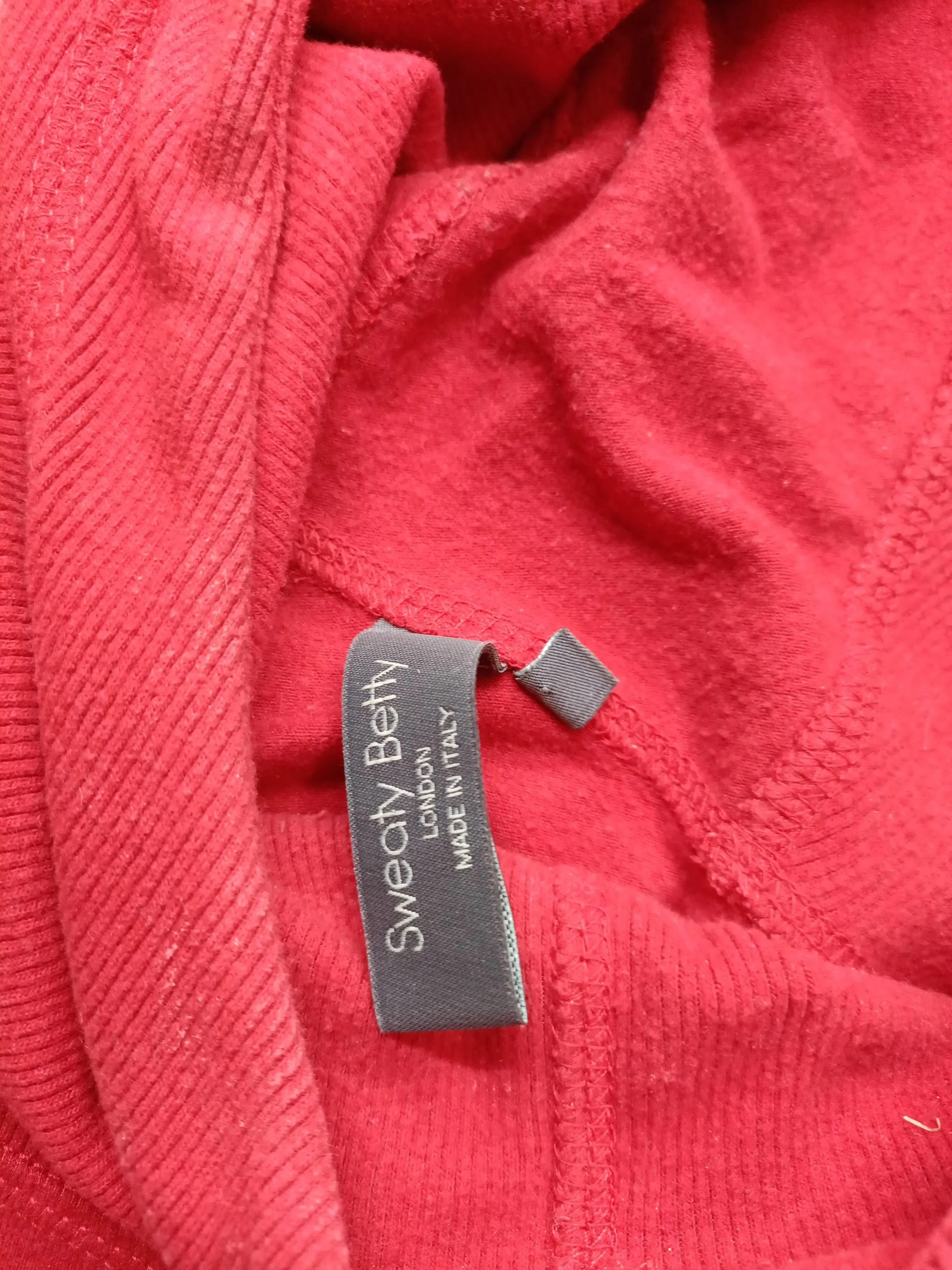 Sweaty Betty Women's Hoodie S Red Cotton with Acrylic, Elastane Pullover - Image 6