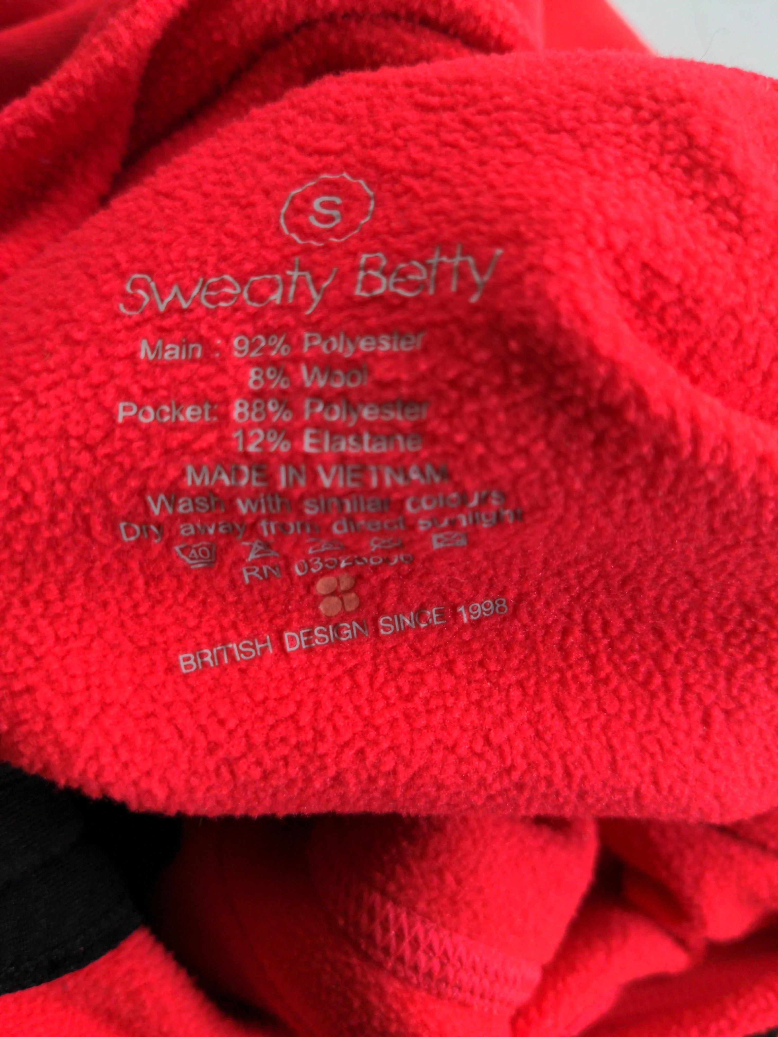 Sweaty Betty Women's Hoodie S Red Polyester with Wool, Elastane Pullover - Image 6
