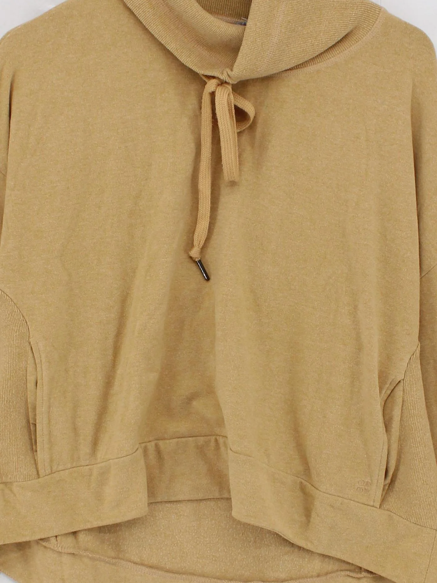 Sweaty Betty Women's Hoodie S Tan Cotton with Acrylic, Elastane Pullover - Image 3