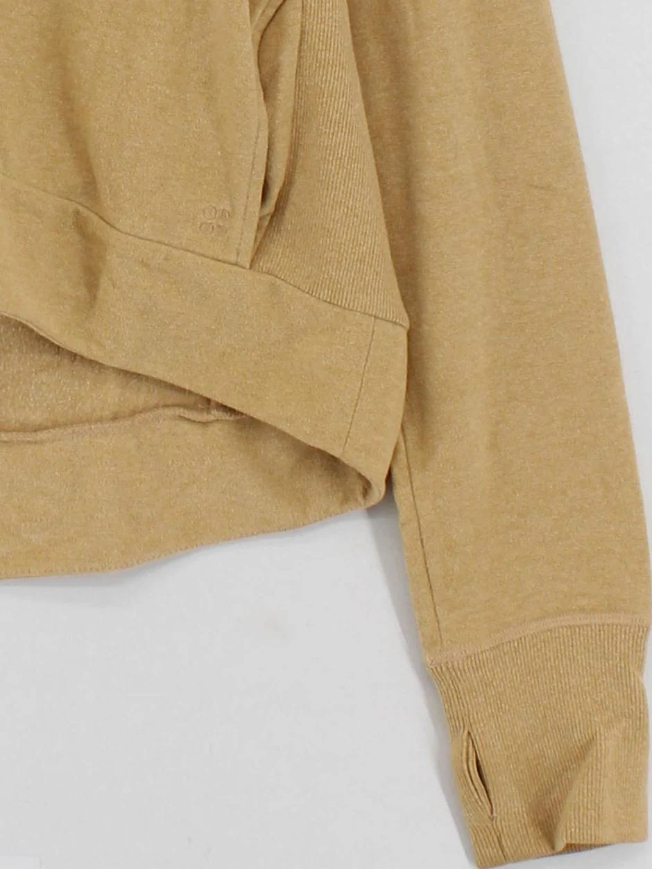 Sweaty Betty Women's Hoodie S Tan Cotton with Acrylic, Elastane Pullover - Image 4