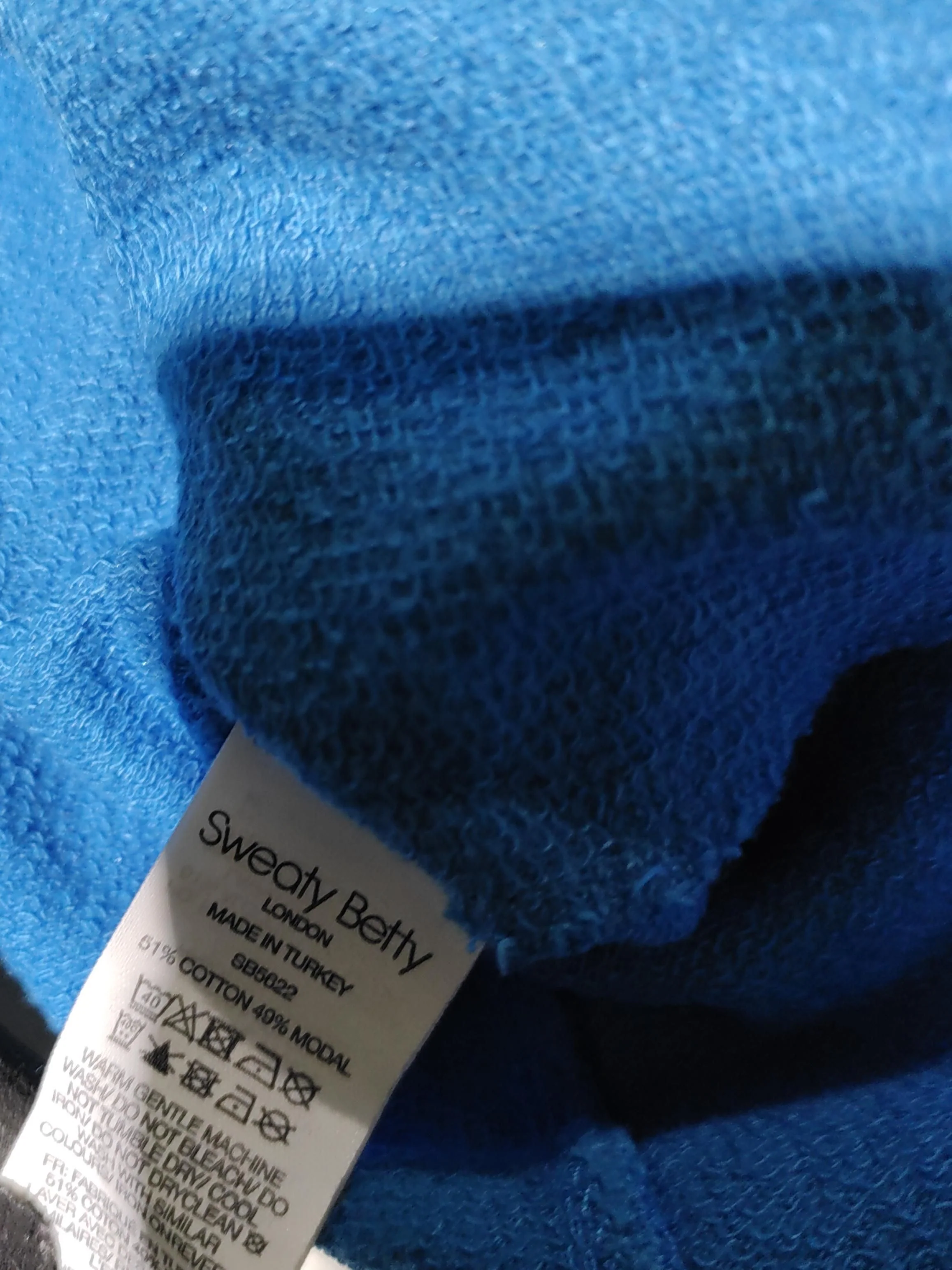 Sweaty Betty Women's Hoodie XL Blue Cotton with Lyocell Modal Pullover - Image 6