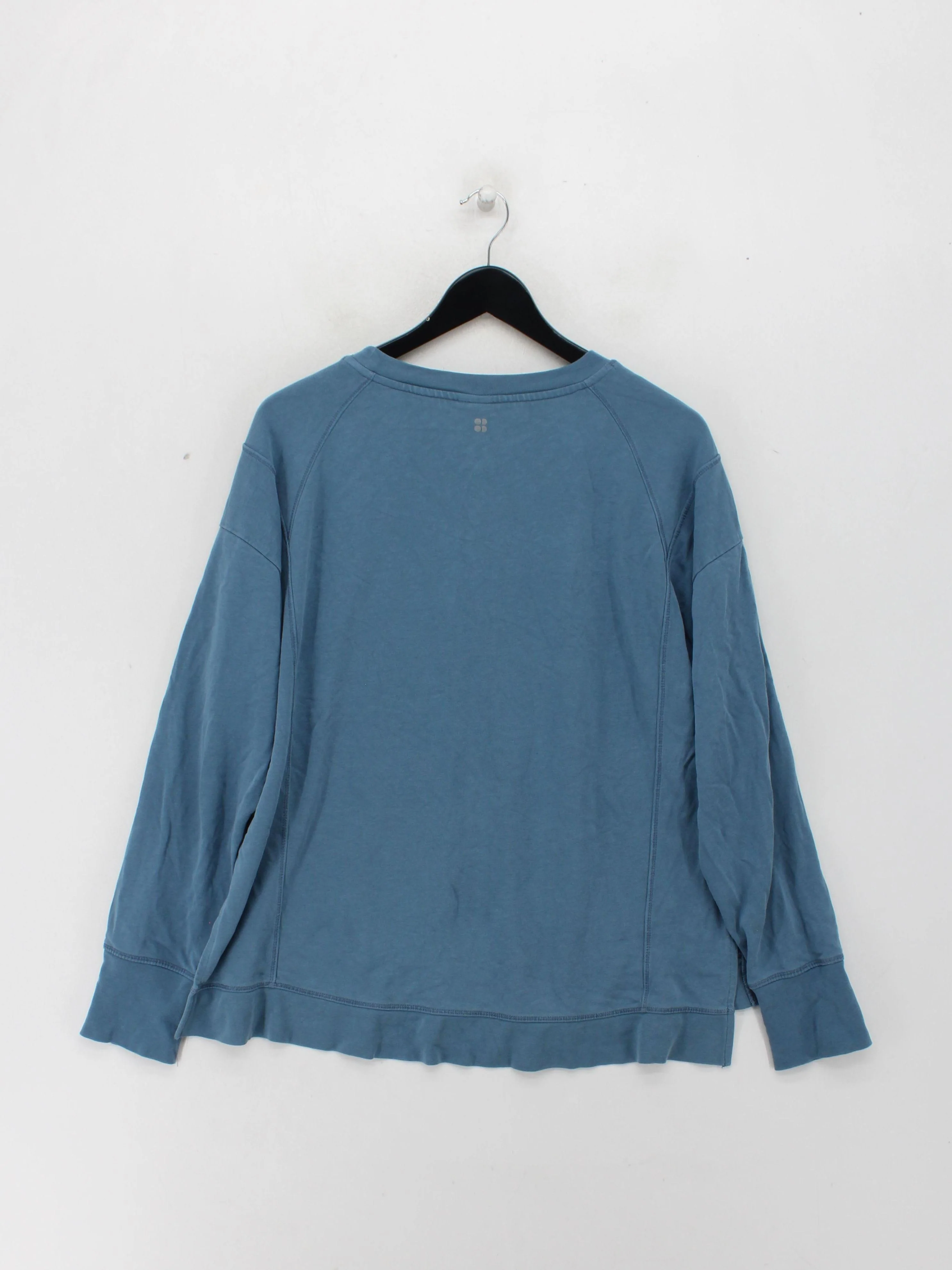 Sweaty Betty Women's Hoodie XL Blue Cotton with Lyocell Modal Pullover - Image 2