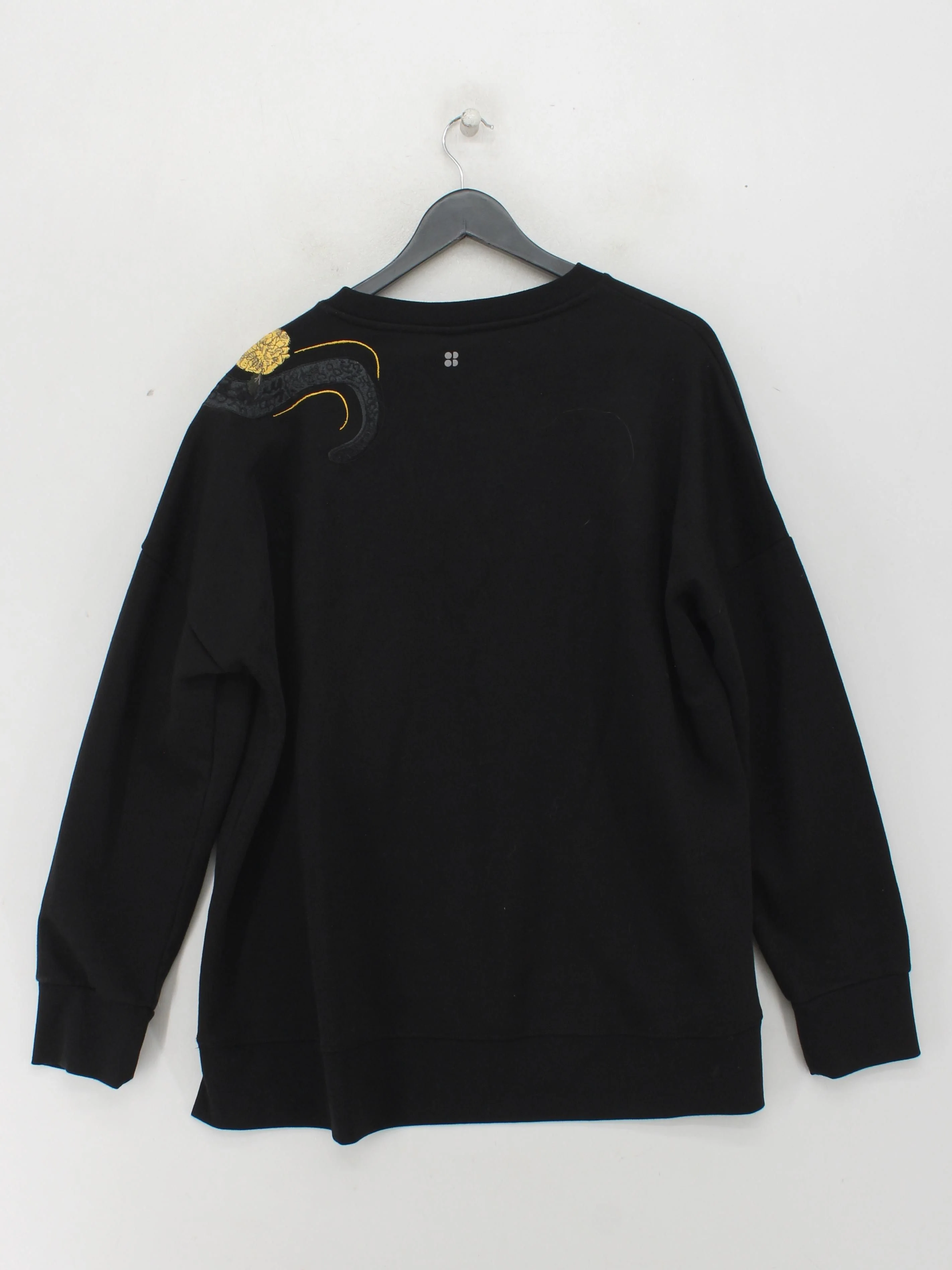Sweaty Betty Women's Jumper L Black Cotton with Polyester Pullover - Image 2
