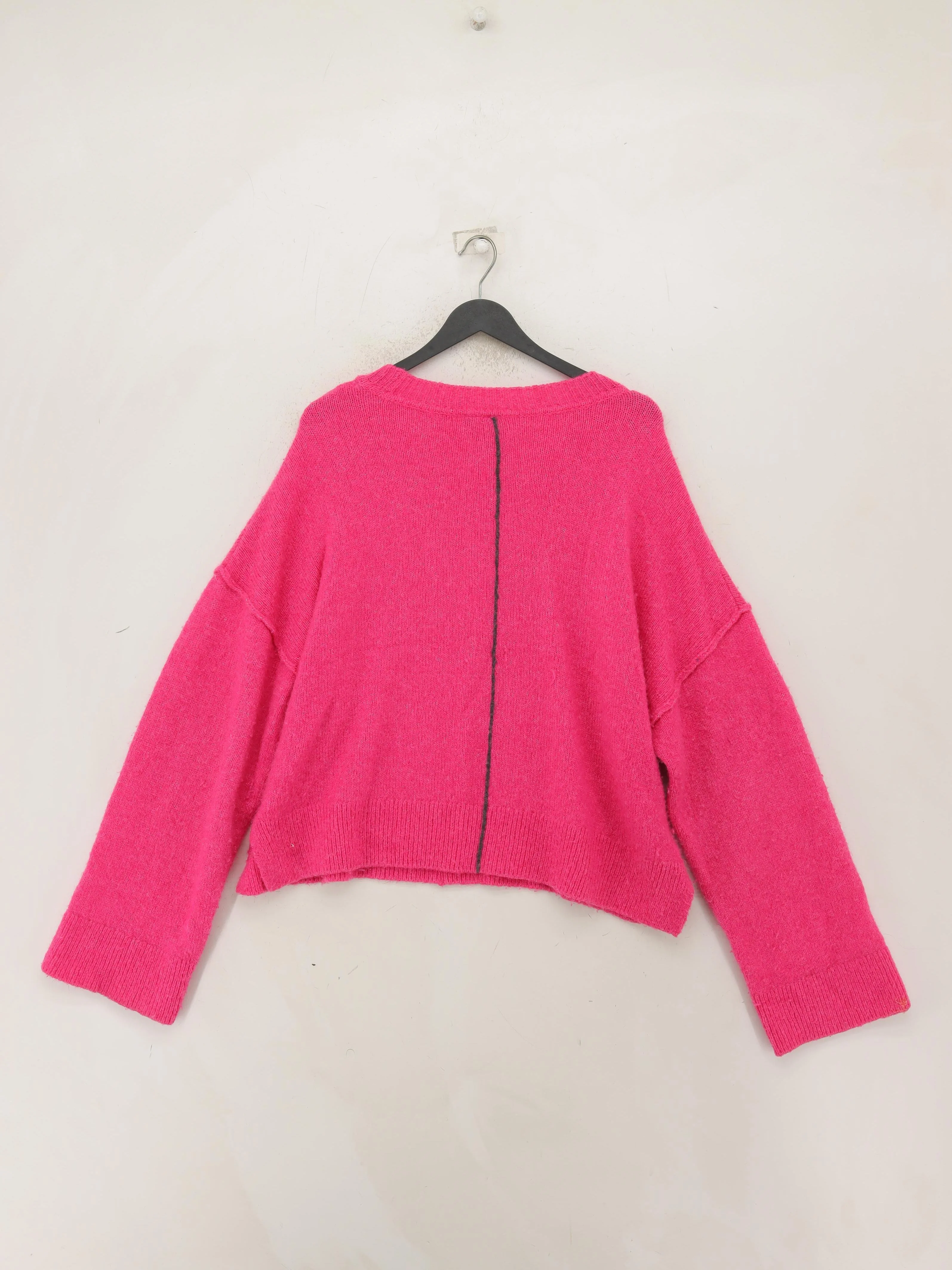 Sweaty Betty Women's Jumper XL Pink Wool with Polyamide Crew Neck Pullover - Image 2