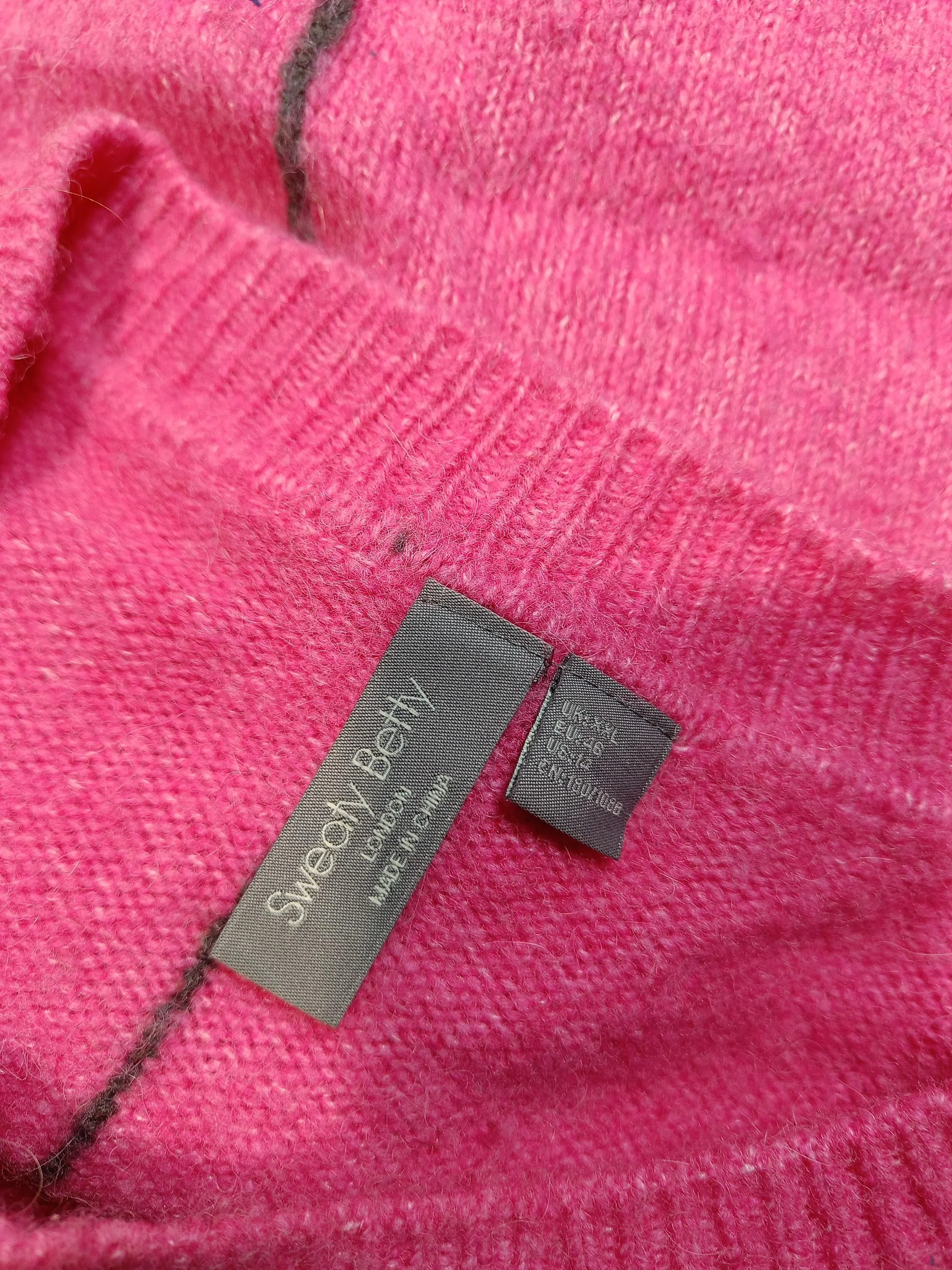 Sweaty Betty Women's Jumper XL Pink Wool with Polyamide Crew Neck Pullover - Image 7