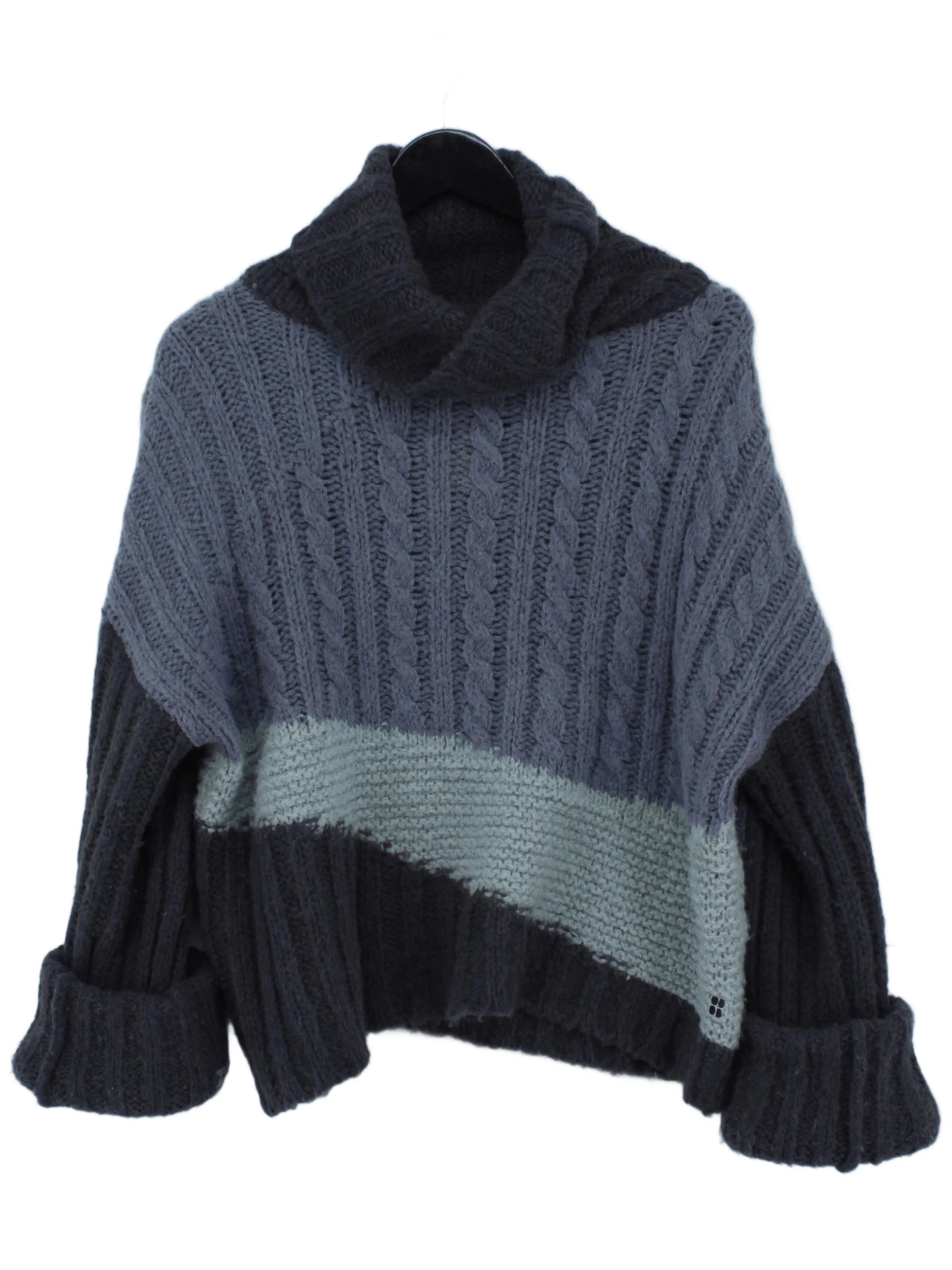 Sweaty Betty Women's Jumper XS Blue Acrylic with Wool Roll Neck Pullover