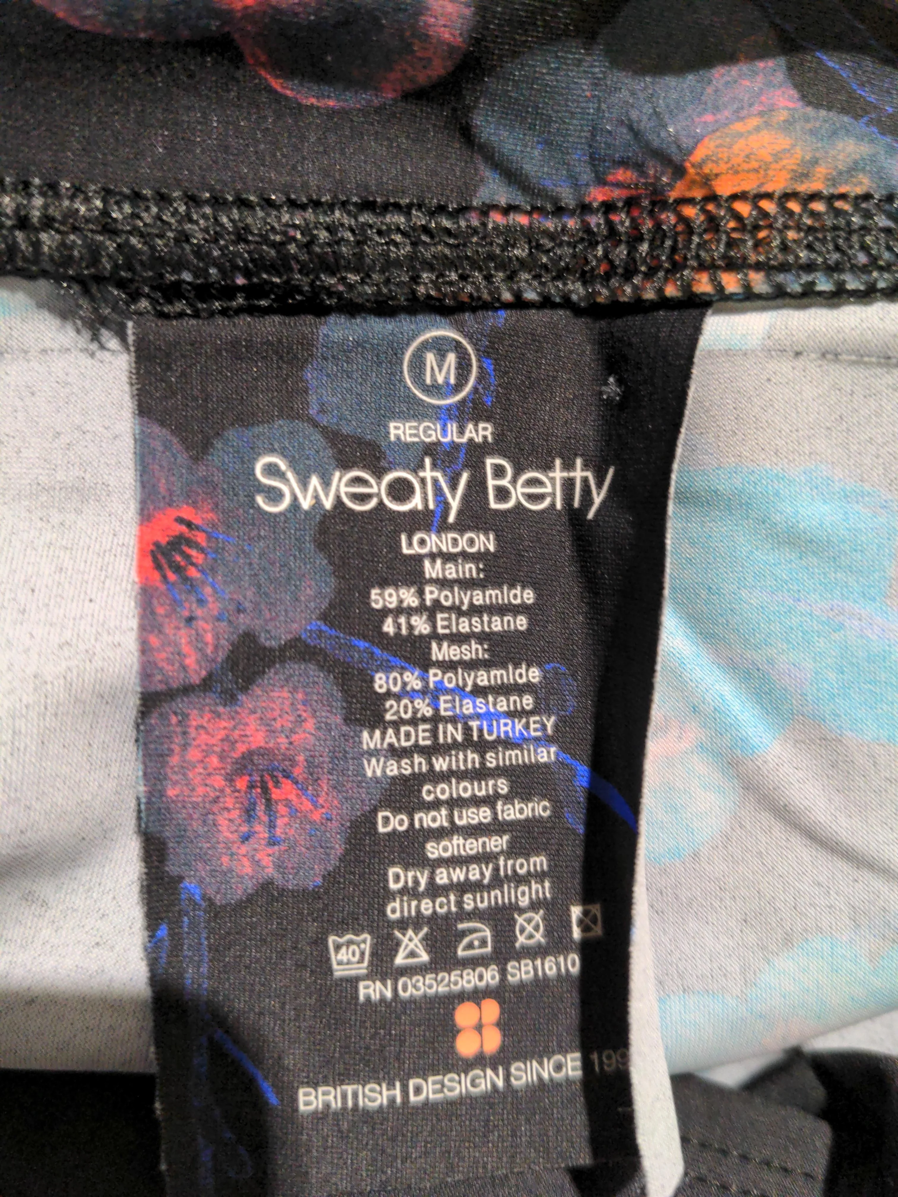 Sweaty Betty Women's Leggings M Black Floral Polyamide with Elastane Full length - Image 5