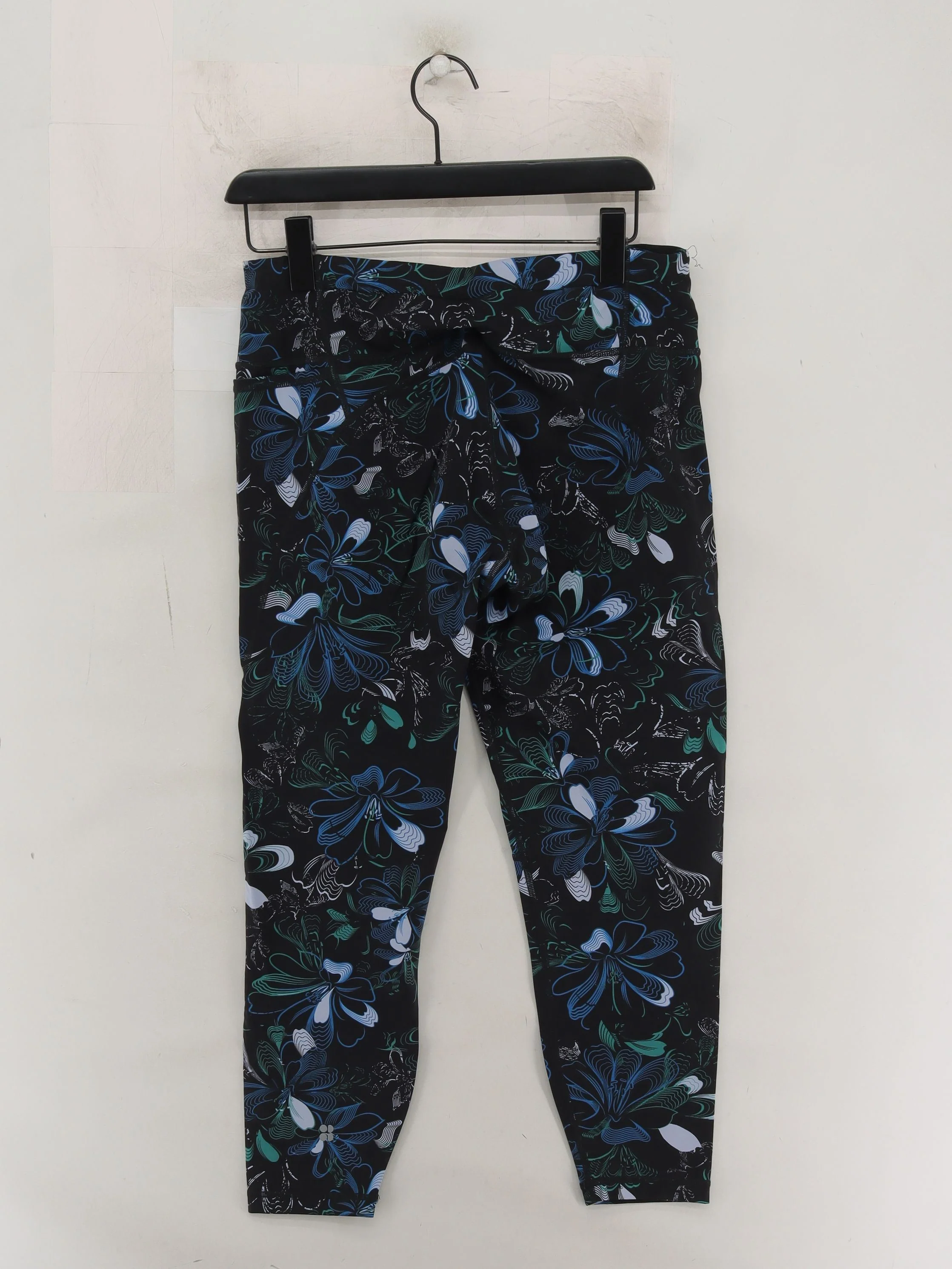 Sweaty Betty Women's Leggings UK 22 Black Floral 100% Other Cropped - Image 2