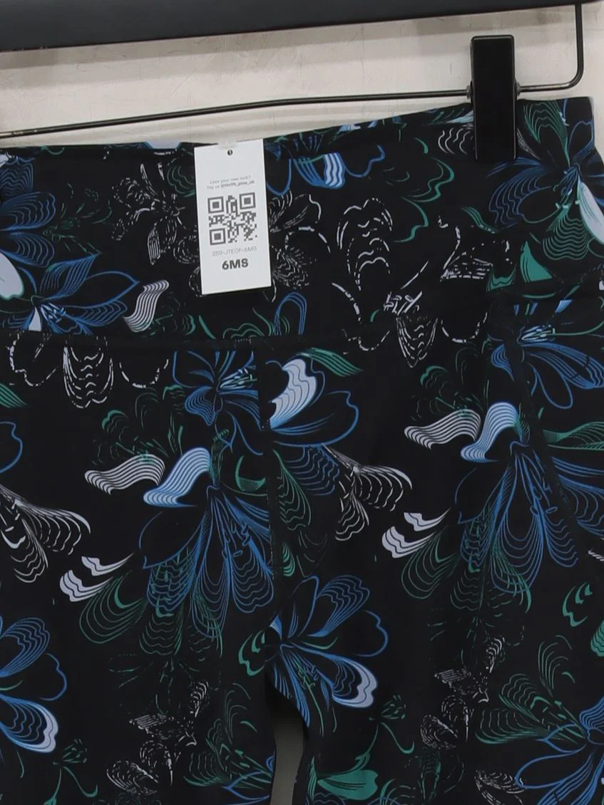 Sweaty Betty Women's Leggings UK 22 Black Floral 100% Other Cropped - Image 3