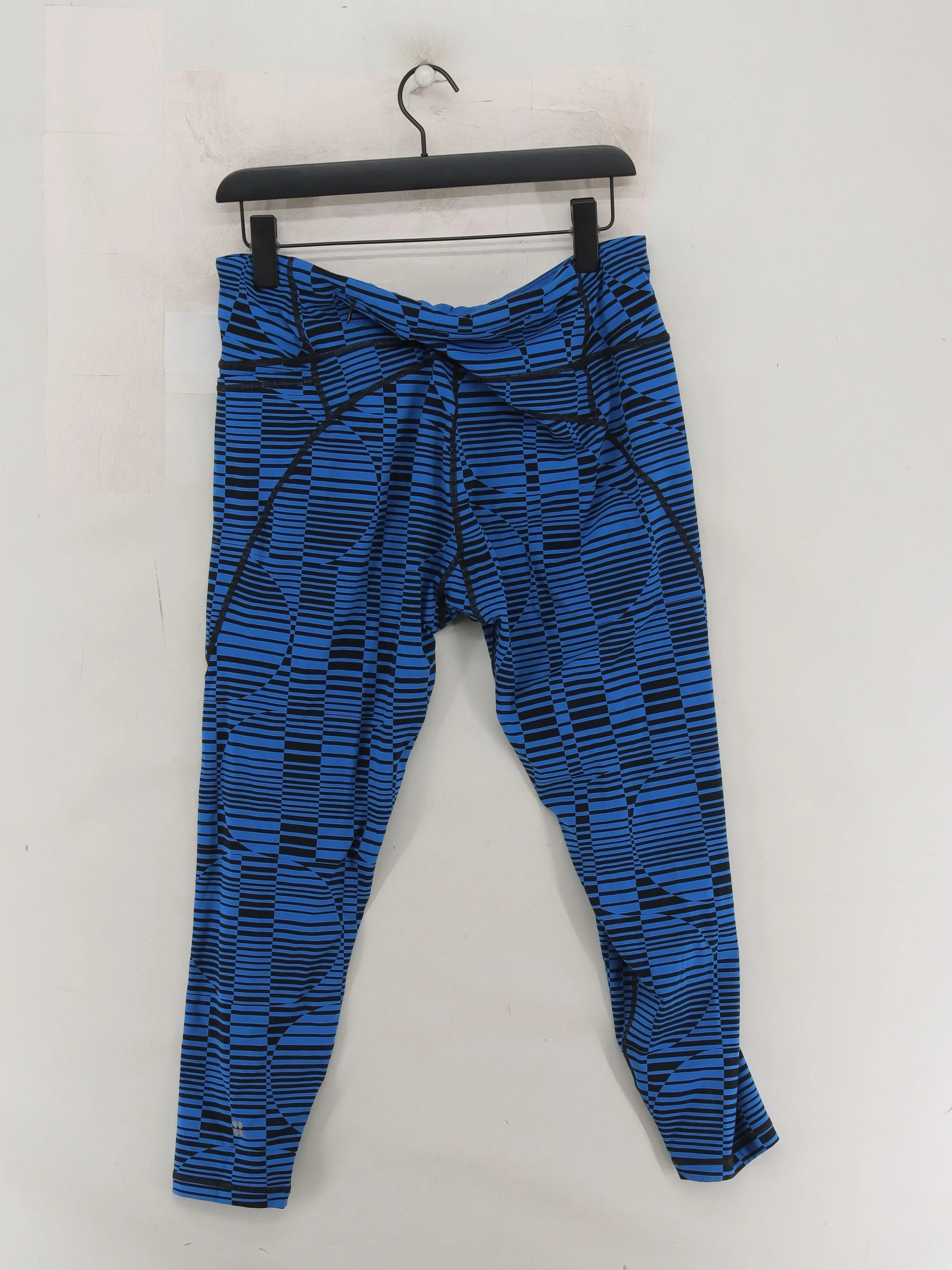 Sweaty Betty Women's Sports Bottoms XXL Blue Graphic 100% Nylon Sweatpants - Image 2