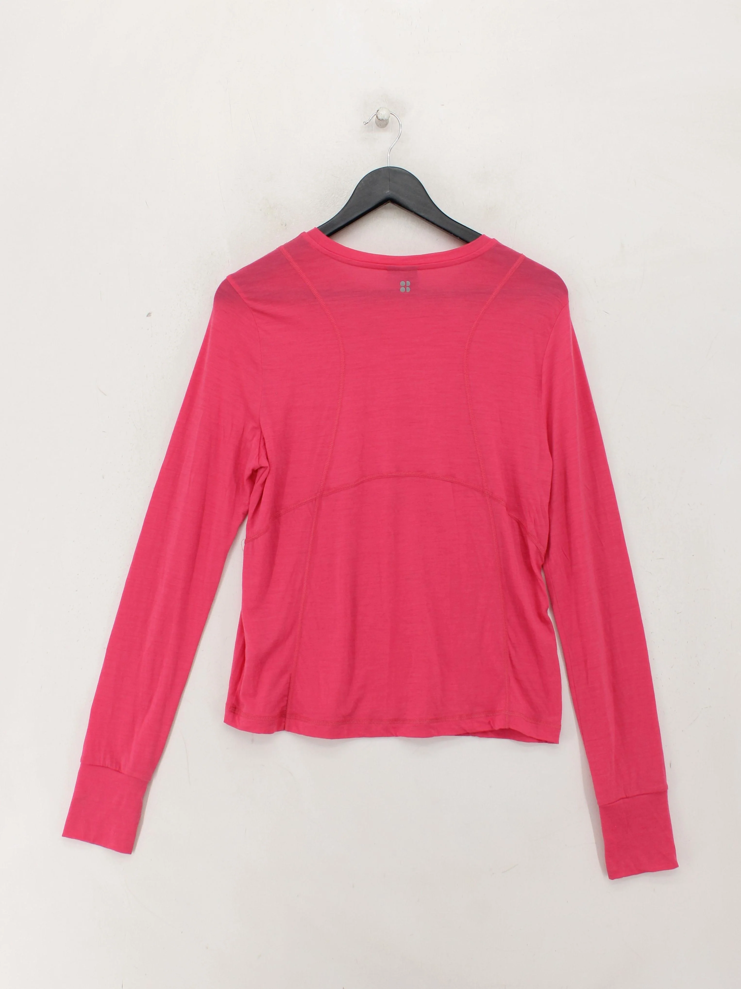 Sweaty Betty Women's T-Shirt L Pink Wool with Polyamide Basic - Image 2