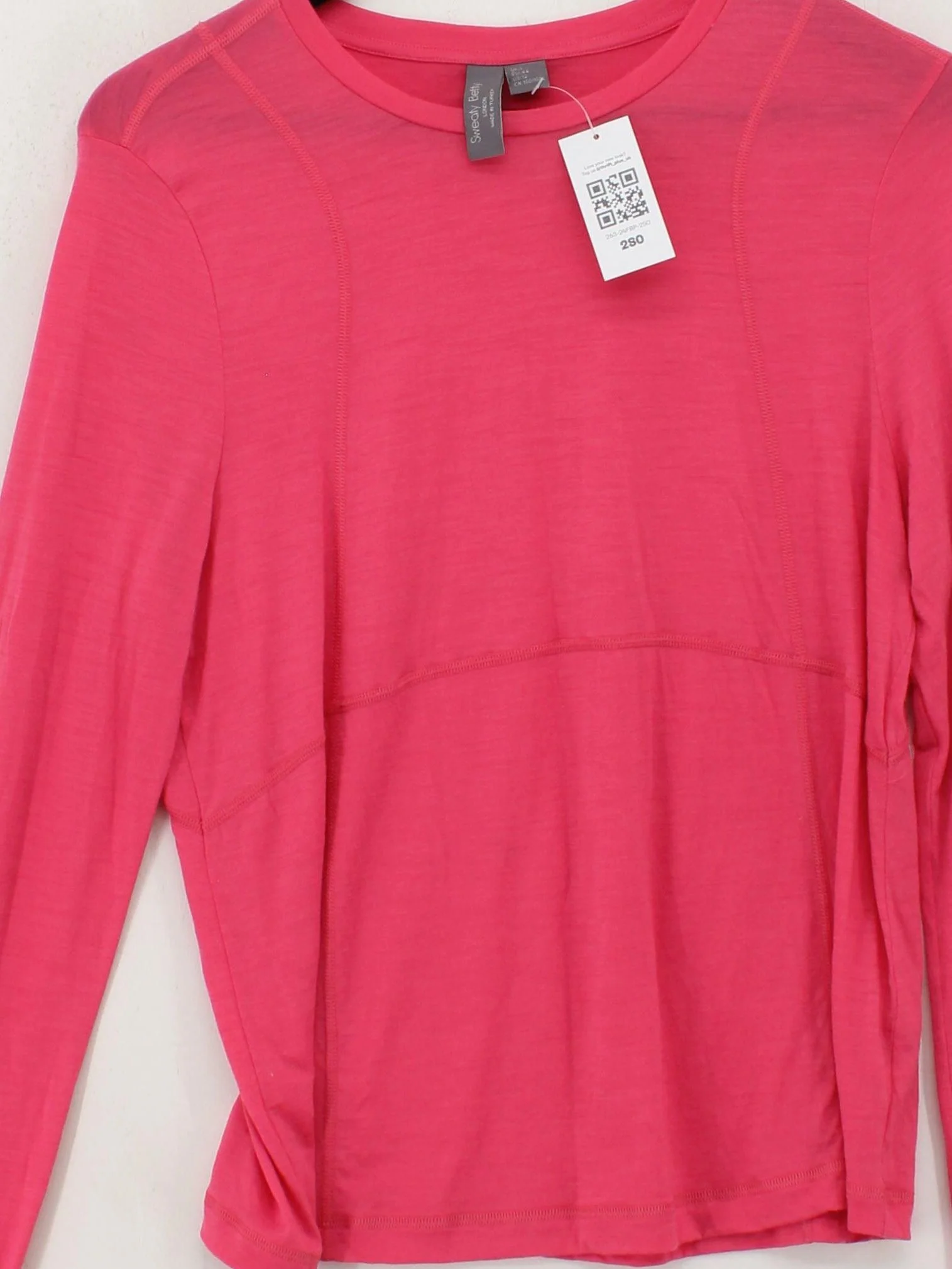 Sweaty Betty Women's T-Shirt L Pink Wool with Polyamide Basic - Image 3