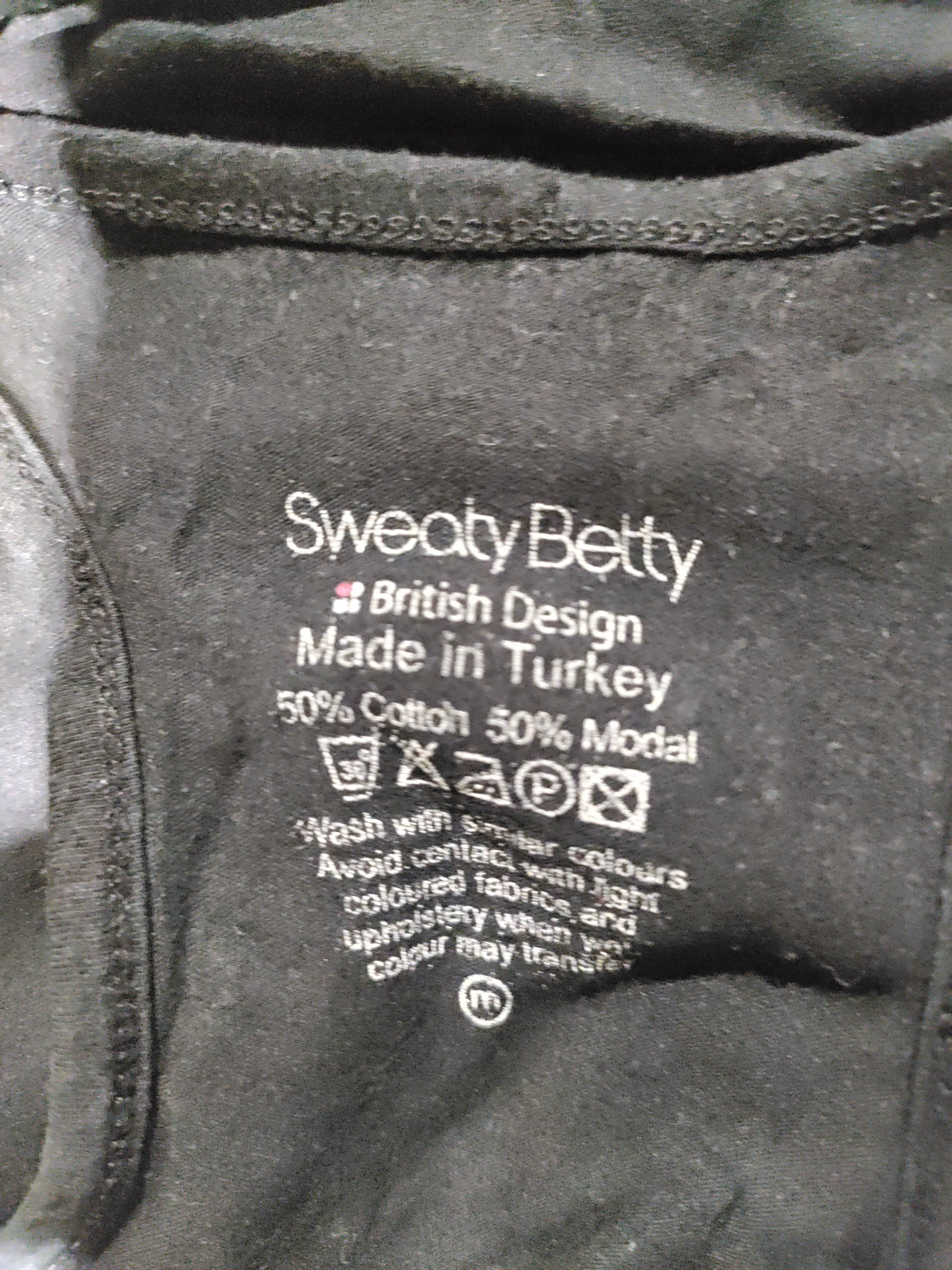 Sweaty Betty Women's T-Shirt M Black Cotton with Lyocell Modal Sleeveless Basic - Image 5