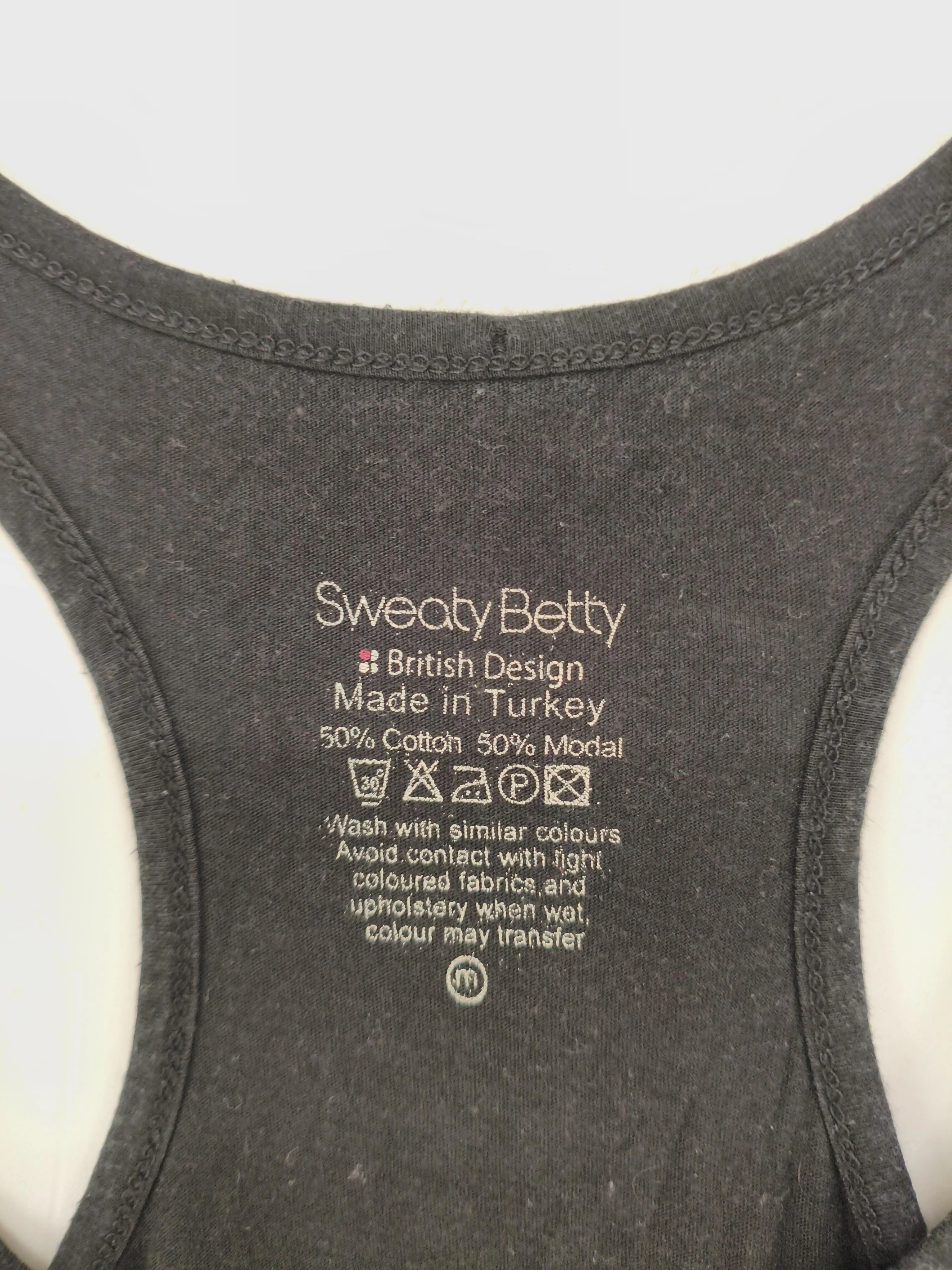 Sweaty Betty Women's T-Shirt M Black Cotton with Lyocell Modal Sleeveless Basic - Image 6