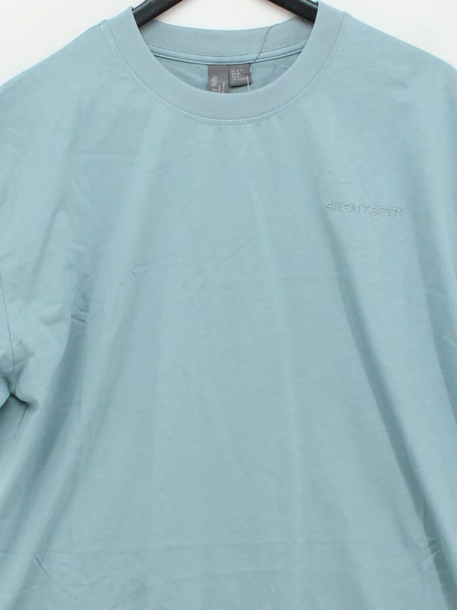 Sweaty Betty Women's T-Shirt M Blue 100% Cotton Basic New with tags - Image 3