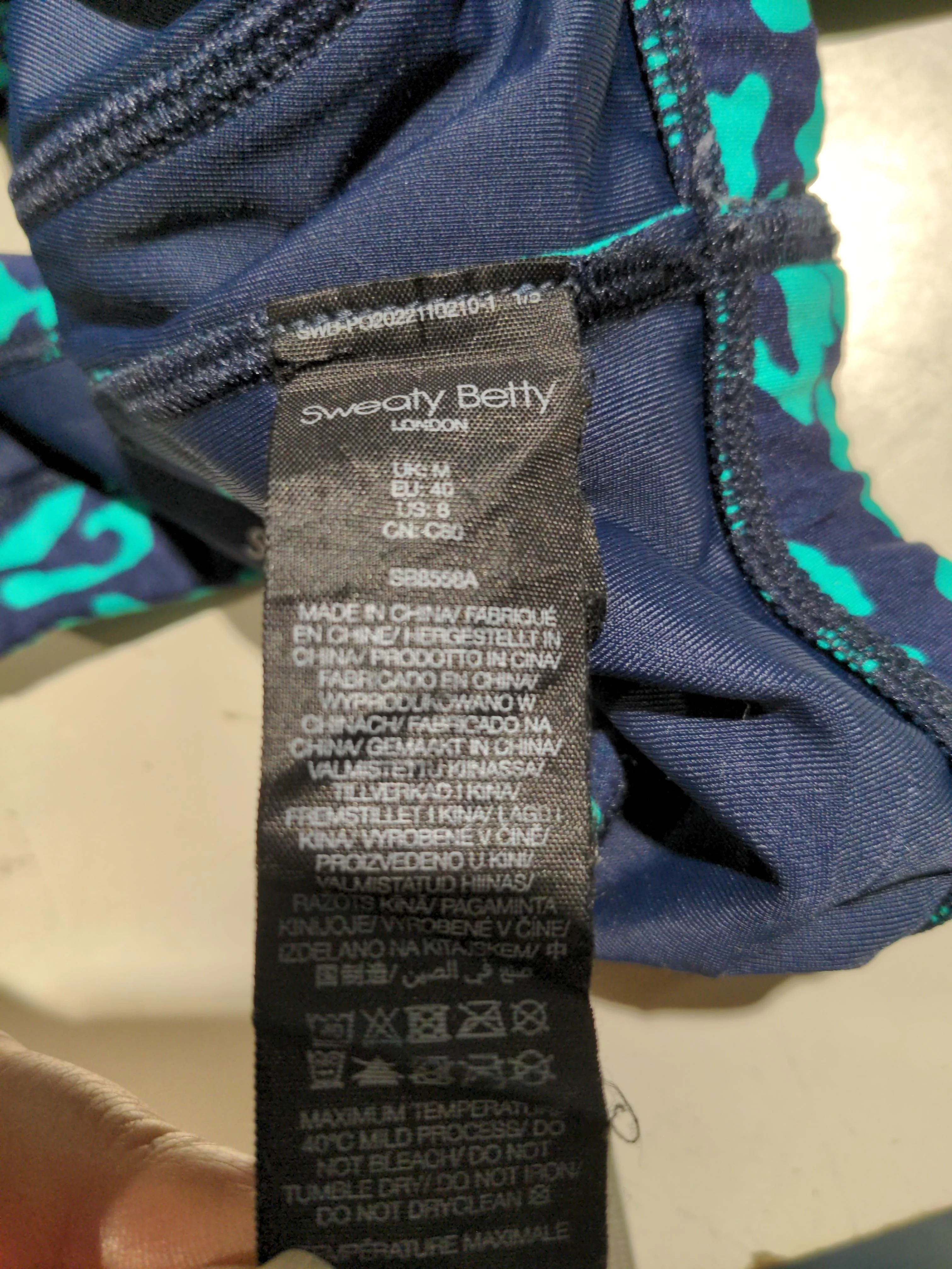 Sweaty Betty Women's T-Shirt M Blue Nylon with Elastane Basic - Image 6