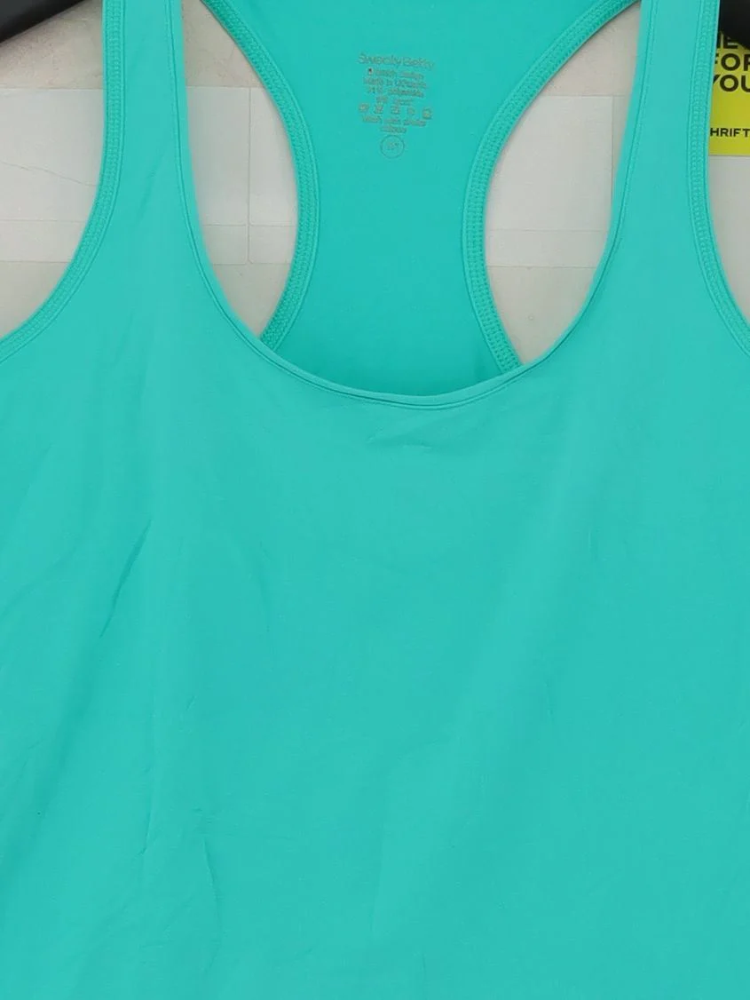 Sweaty Betty Women's T-Shirt M Green Polyamide with Spandex Sleeveless Basic - Image 3