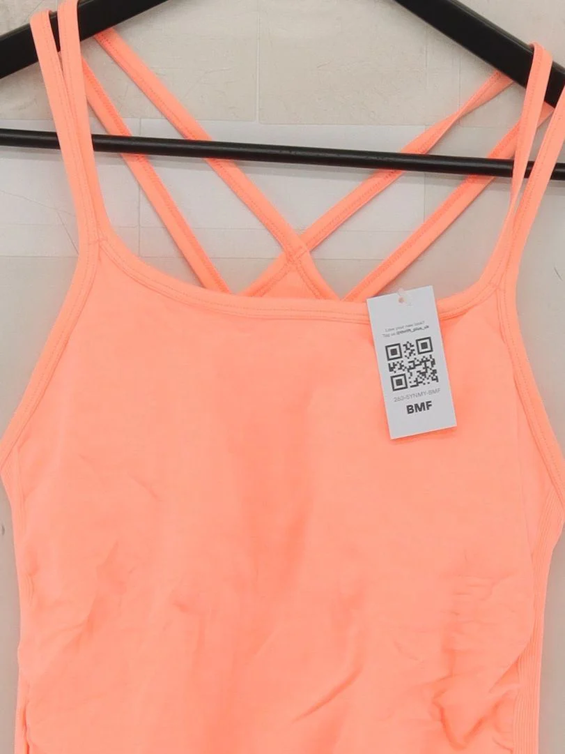 Sweaty Betty Women's T-Shirt M Orange Polyamide with Elastane Sleeveless Basic - Image 3