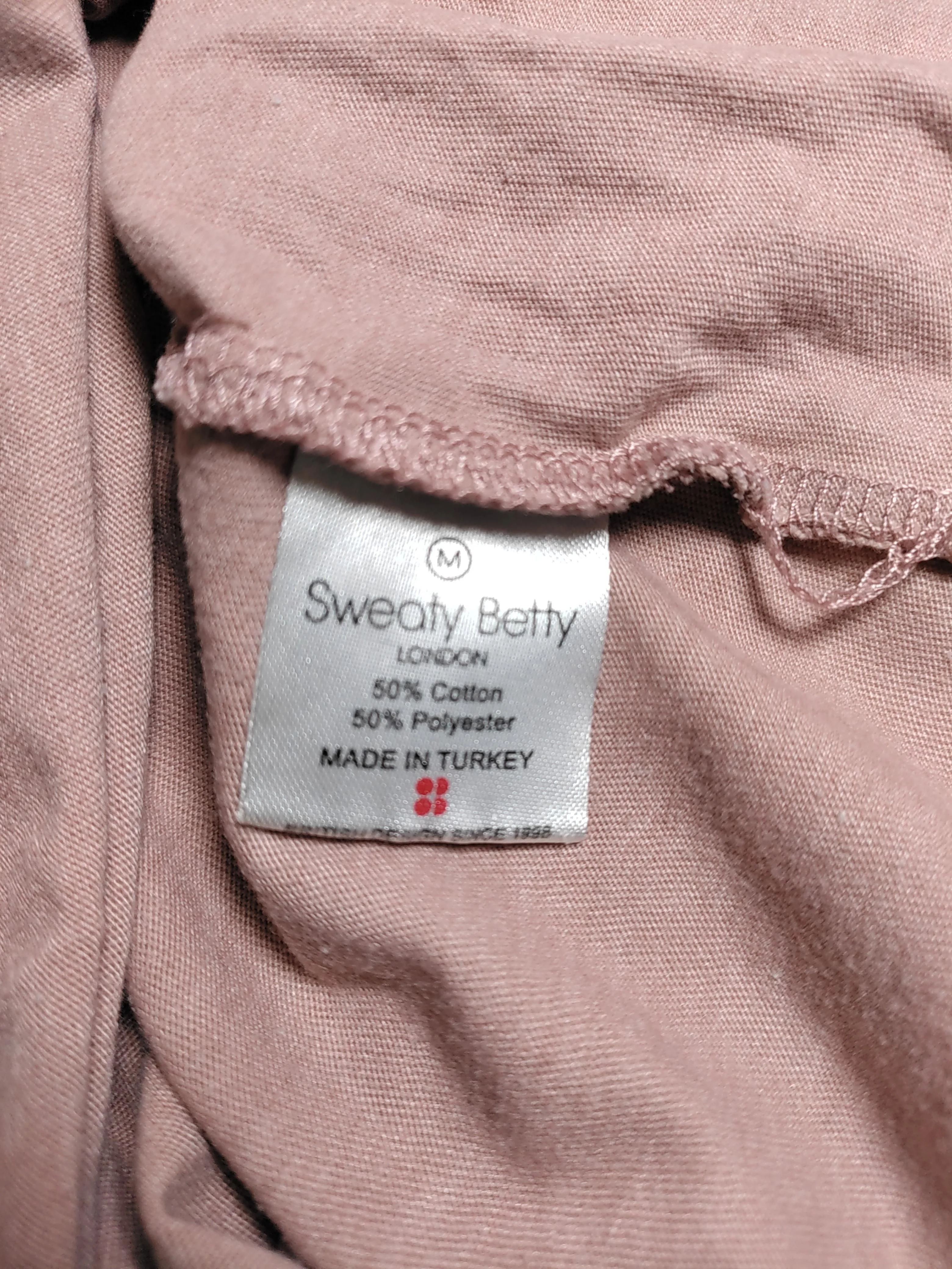 Sweaty Betty Women's T-Shirt M Pink Cotton with Polyester Basic - Image 6