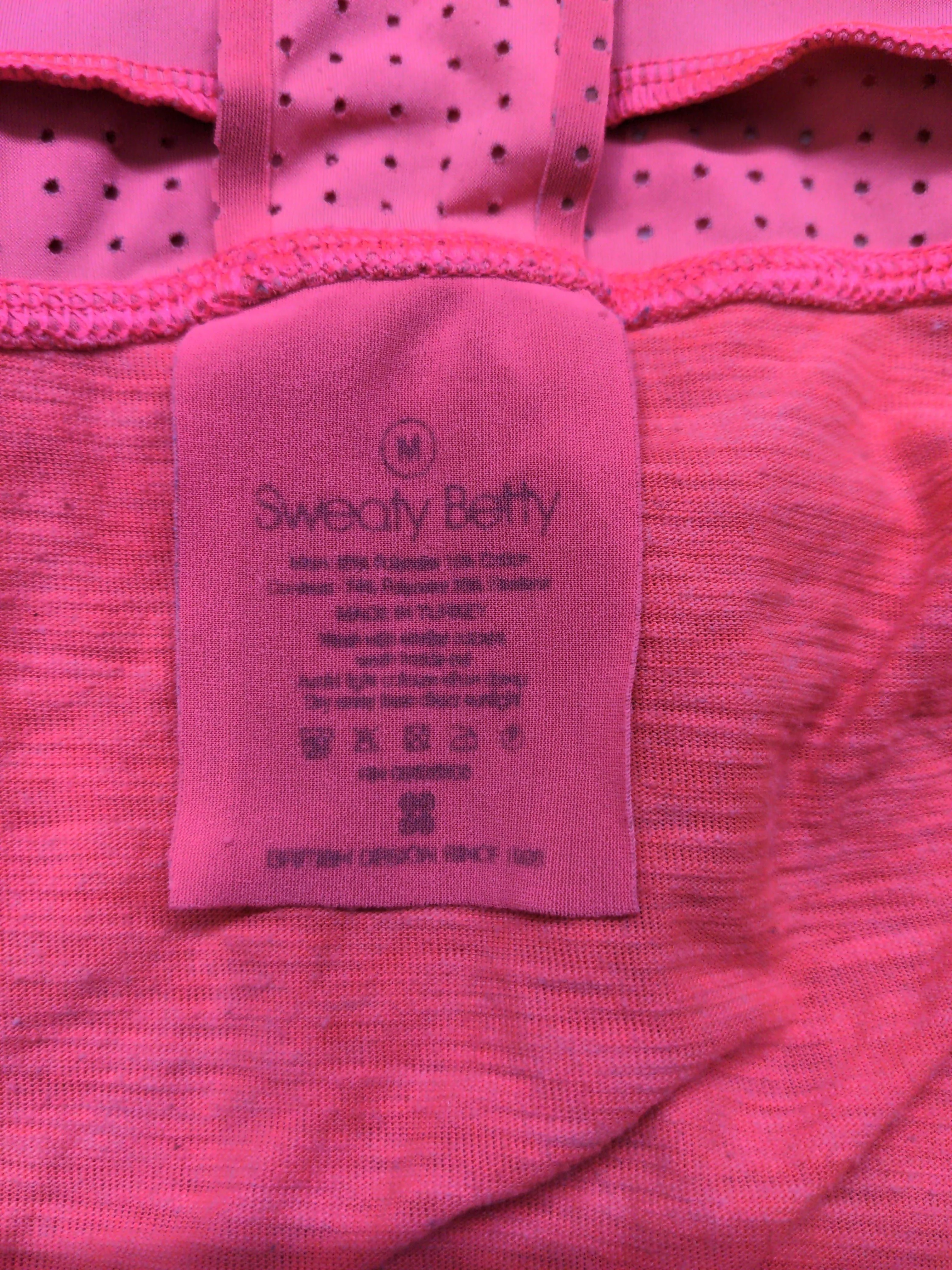 Sweaty Betty Women's T-Shirt M Pink Nylon with Elastane Sleeveless Basic - Image 7