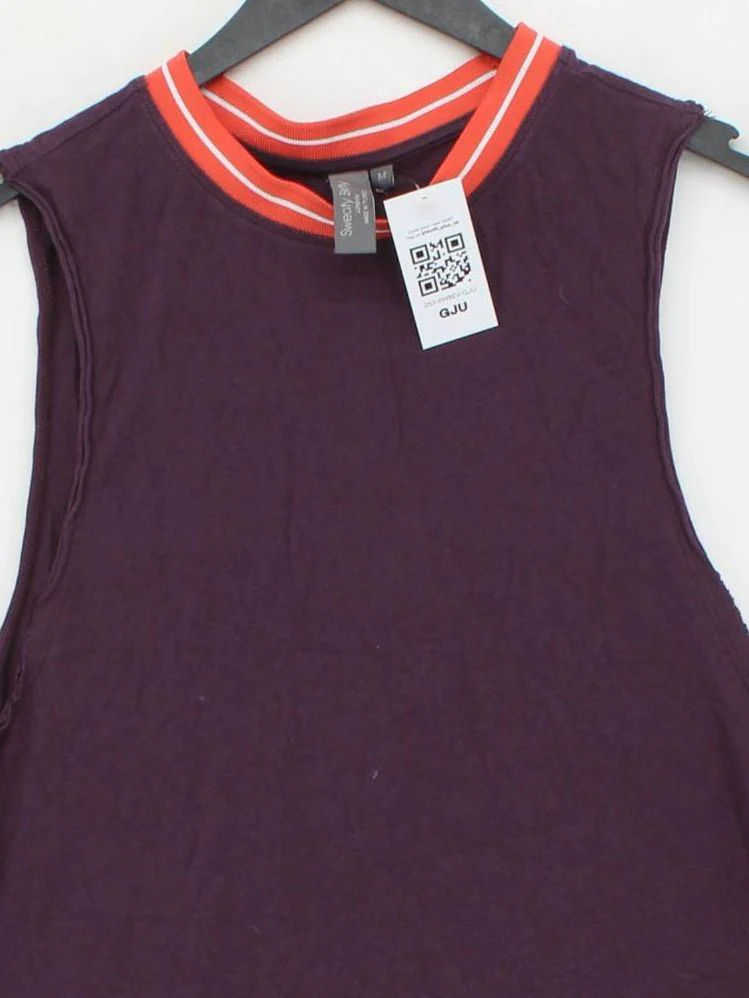 Sweaty Betty Women's T-Shirt M Purple Nylon with Elastane Basic - Image 3