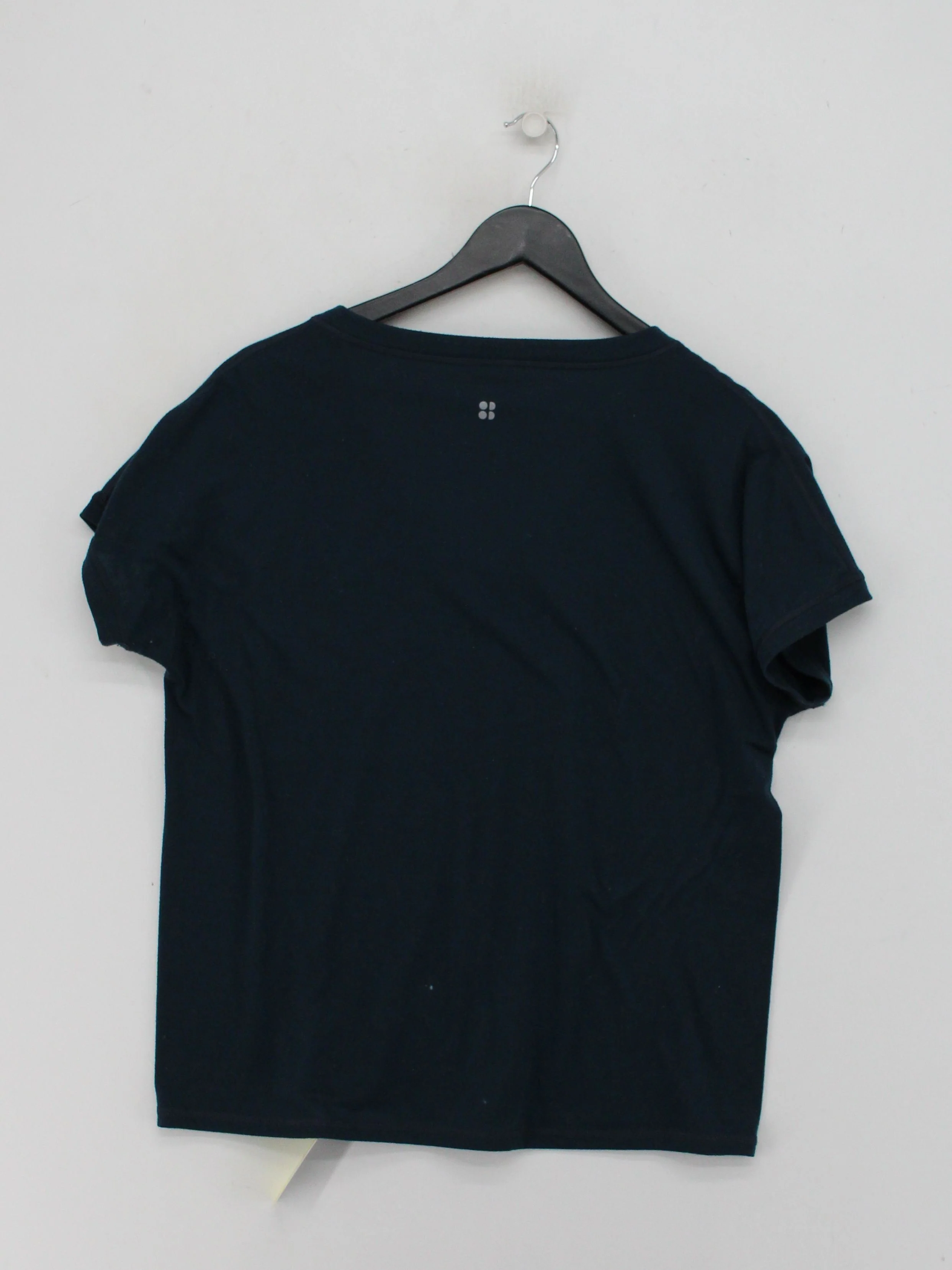 Sweaty Betty Women's T-Shirt UK 12 Blue 100% Polyester Short Sleeve V-Neck Basic - Image 2