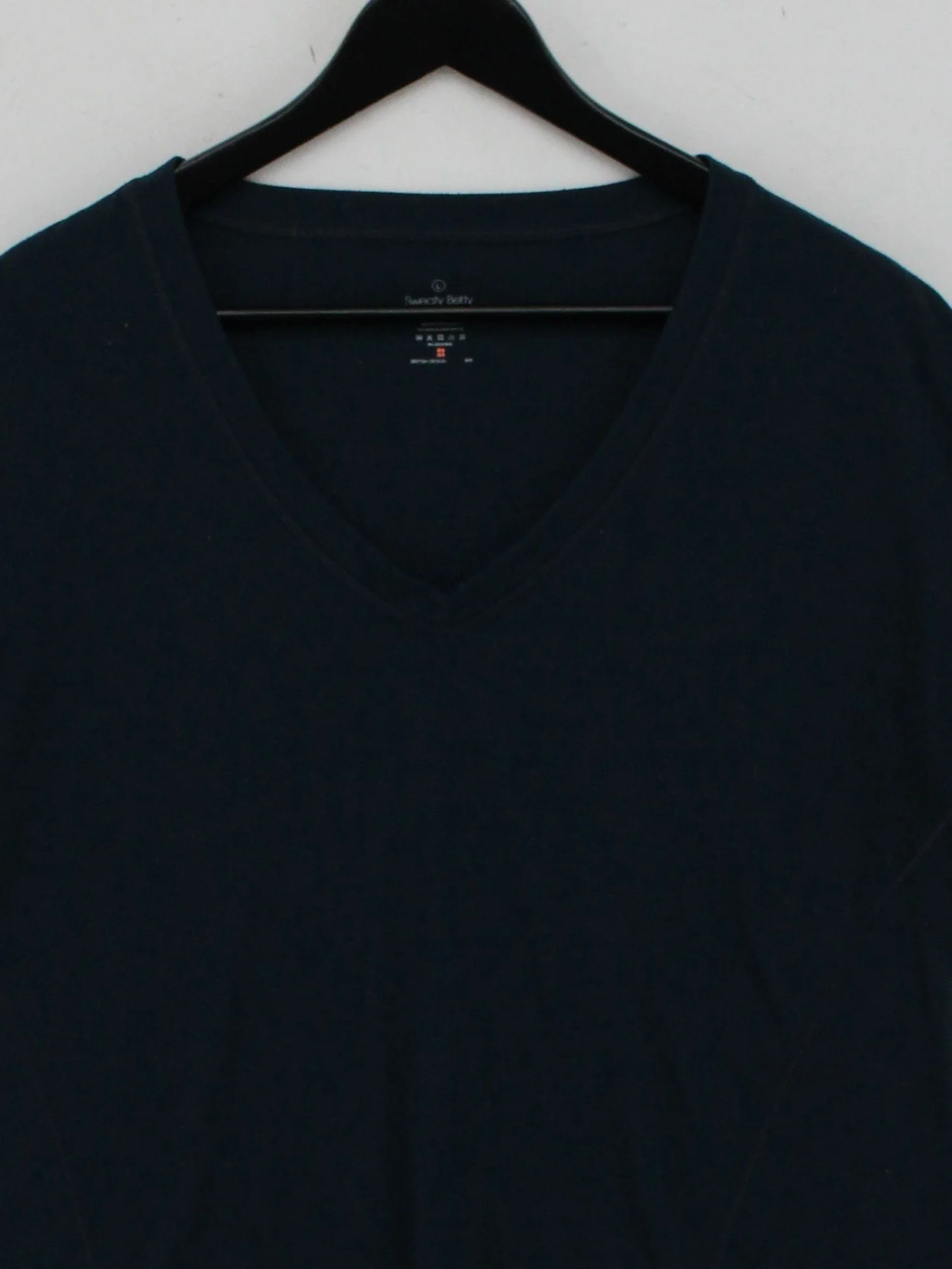 Sweaty Betty Women's T-Shirt UK 12 Blue 100% Polyester Short Sleeve V-Neck Basic - Image 3