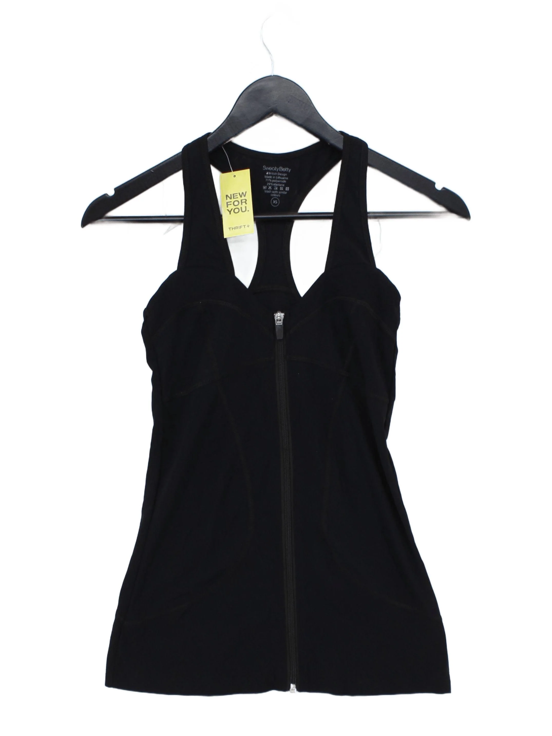Sweaty Betty Women's T-Shirt XS Black Polyamide with Elastane Sleeveless Basic