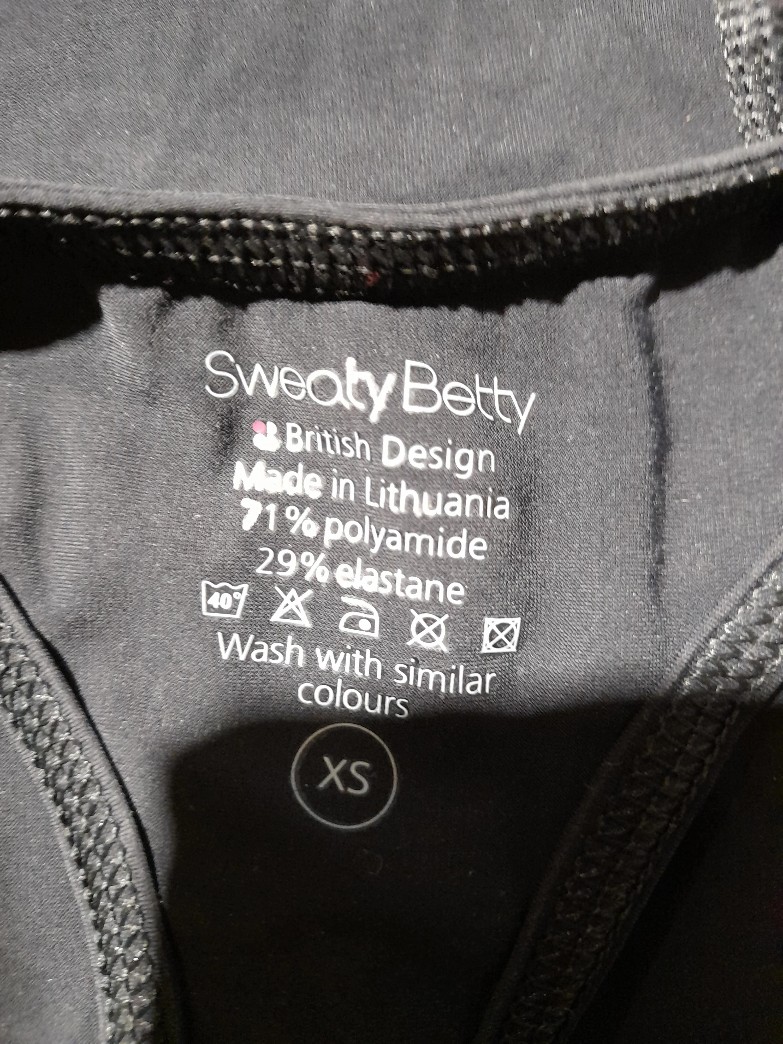 Sweaty Betty Women's T-Shirt XS Black Polyamide with Elastane Sleeveless Basic - Image 5