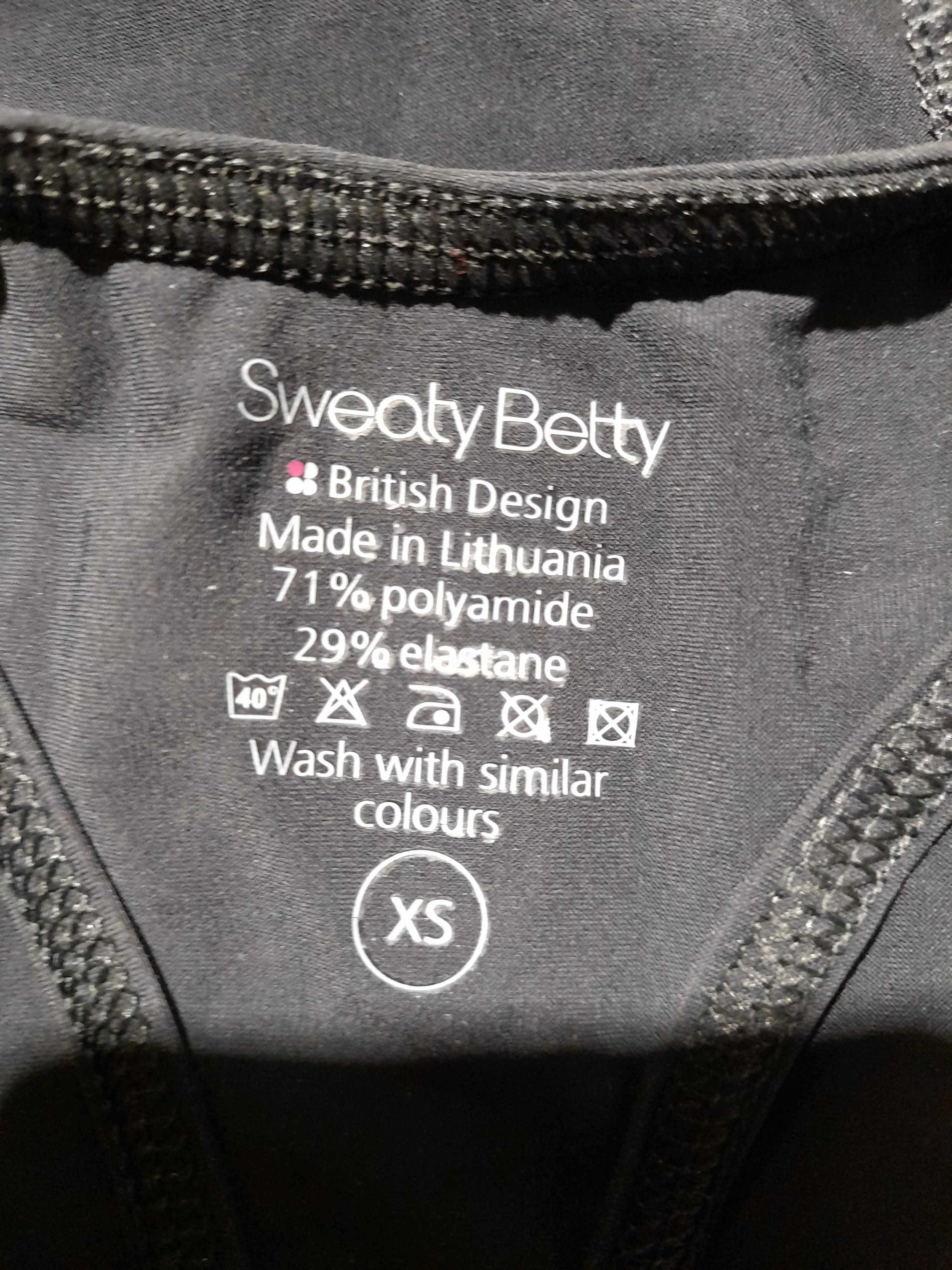 Sweaty Betty Women's T-Shirt XS Black Polyamide with Elastane Sleeveless Basic - Image 6