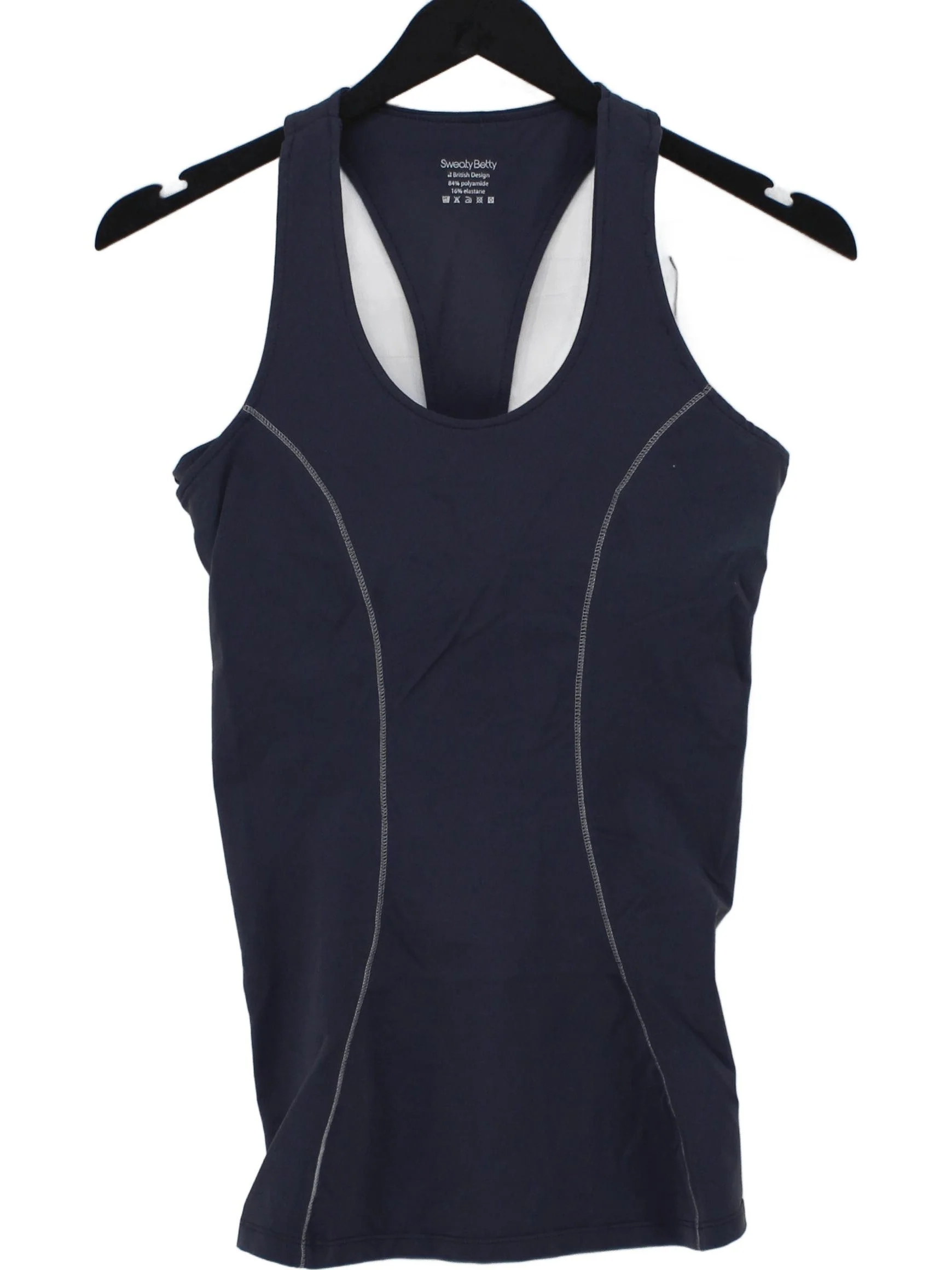 Sweaty Betty Women's T-Shirt XS Blue Polyamide with Elastane Sleeveless Basic