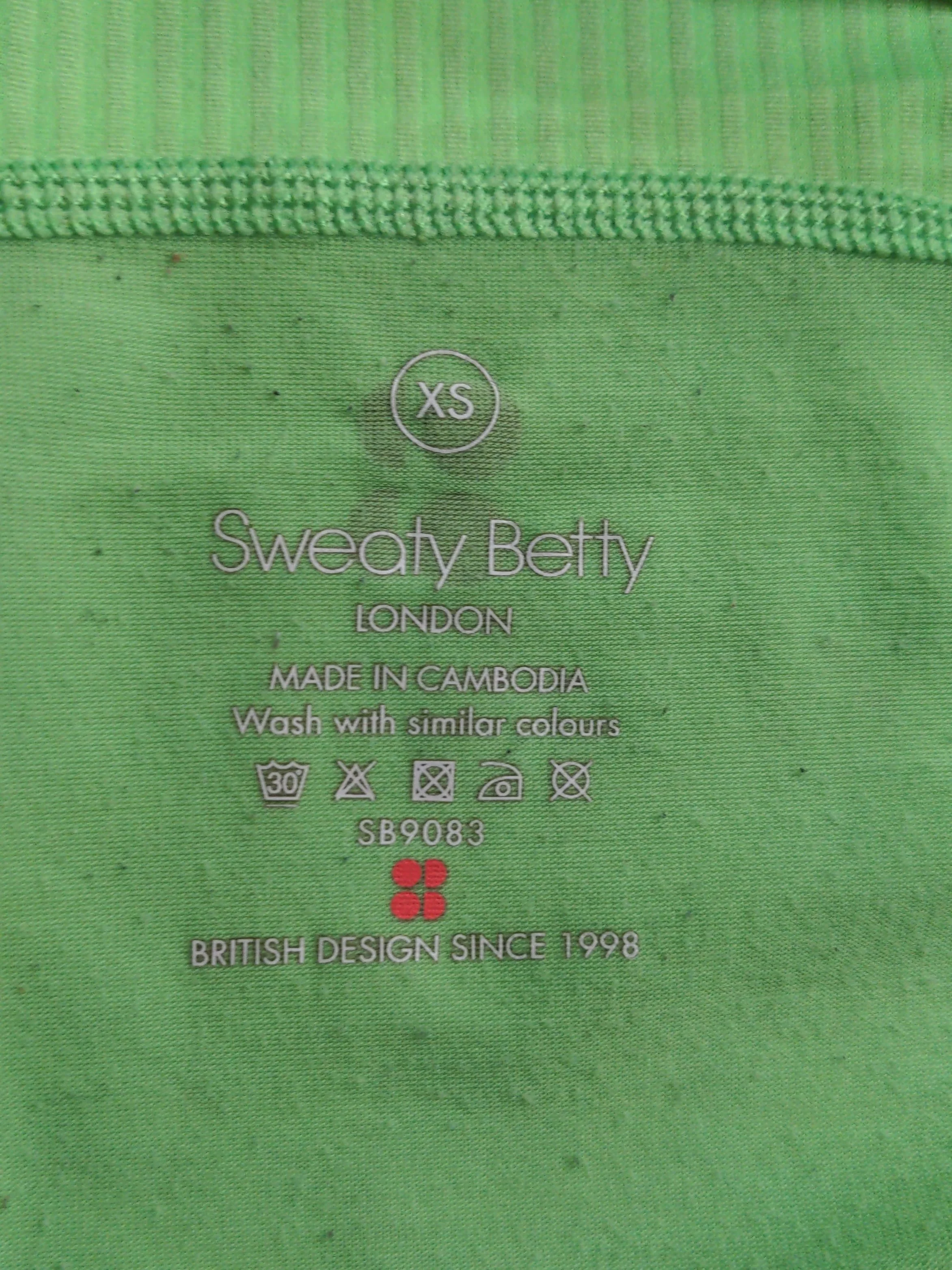 Sweaty Betty Women's T-Shirt XS Green Nylon with Elastane Sleeveless Basic - Image 5