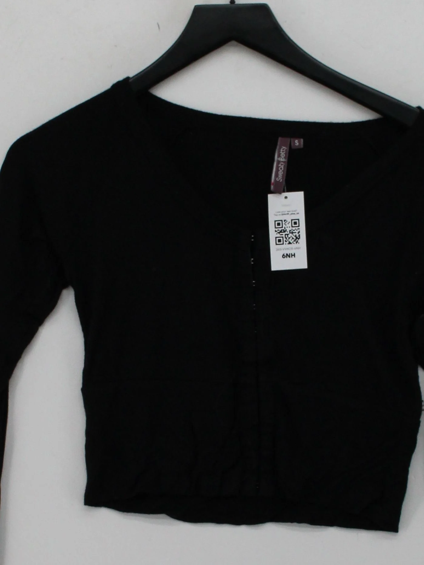 Sweaty Betty Women's Top S Black Other with Elastane Cropped - Image 3