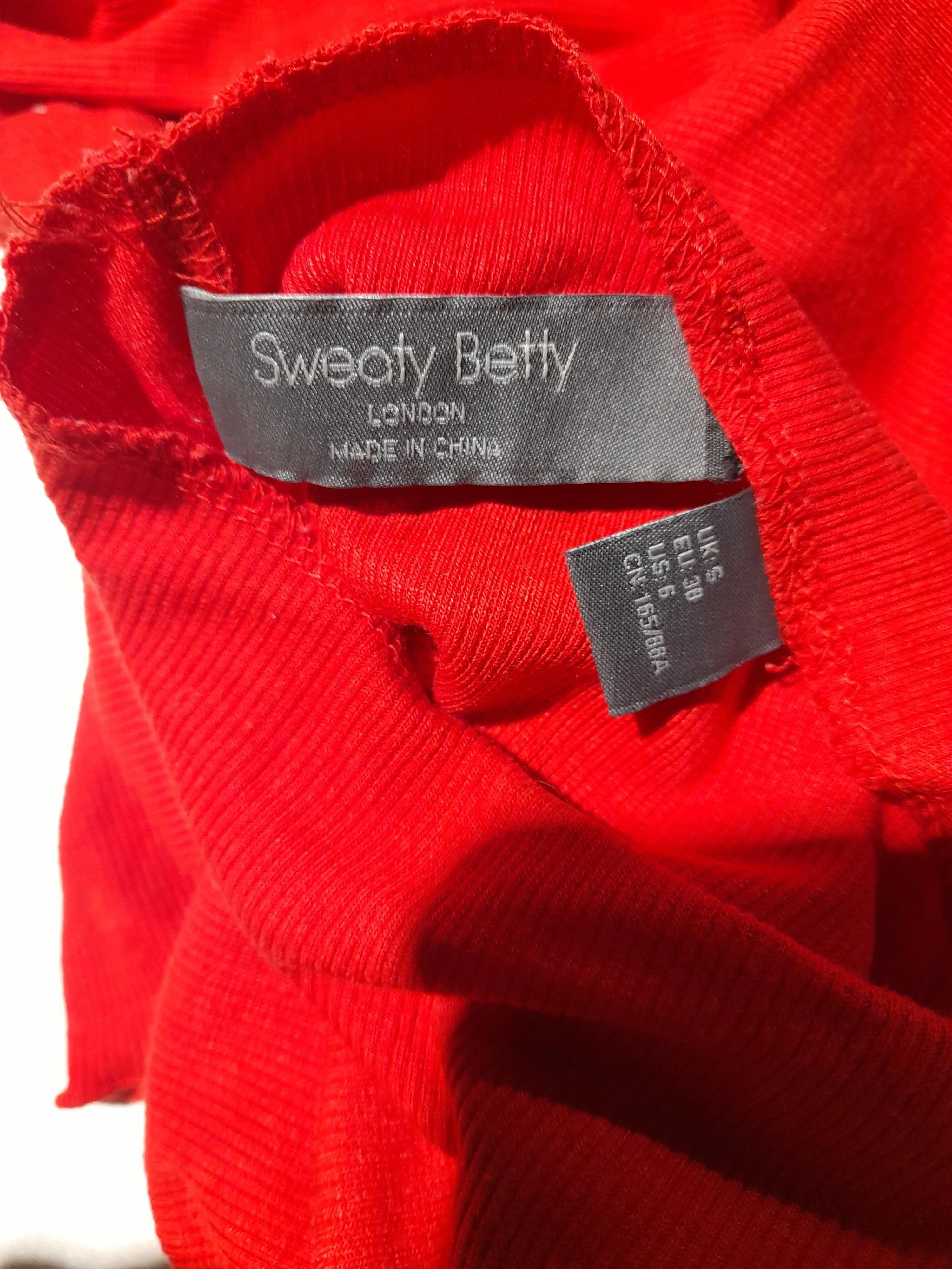 Sweaty Betty Women's Top UK 8 Red Polyester with Viscose, Elastane Basic - Image 5