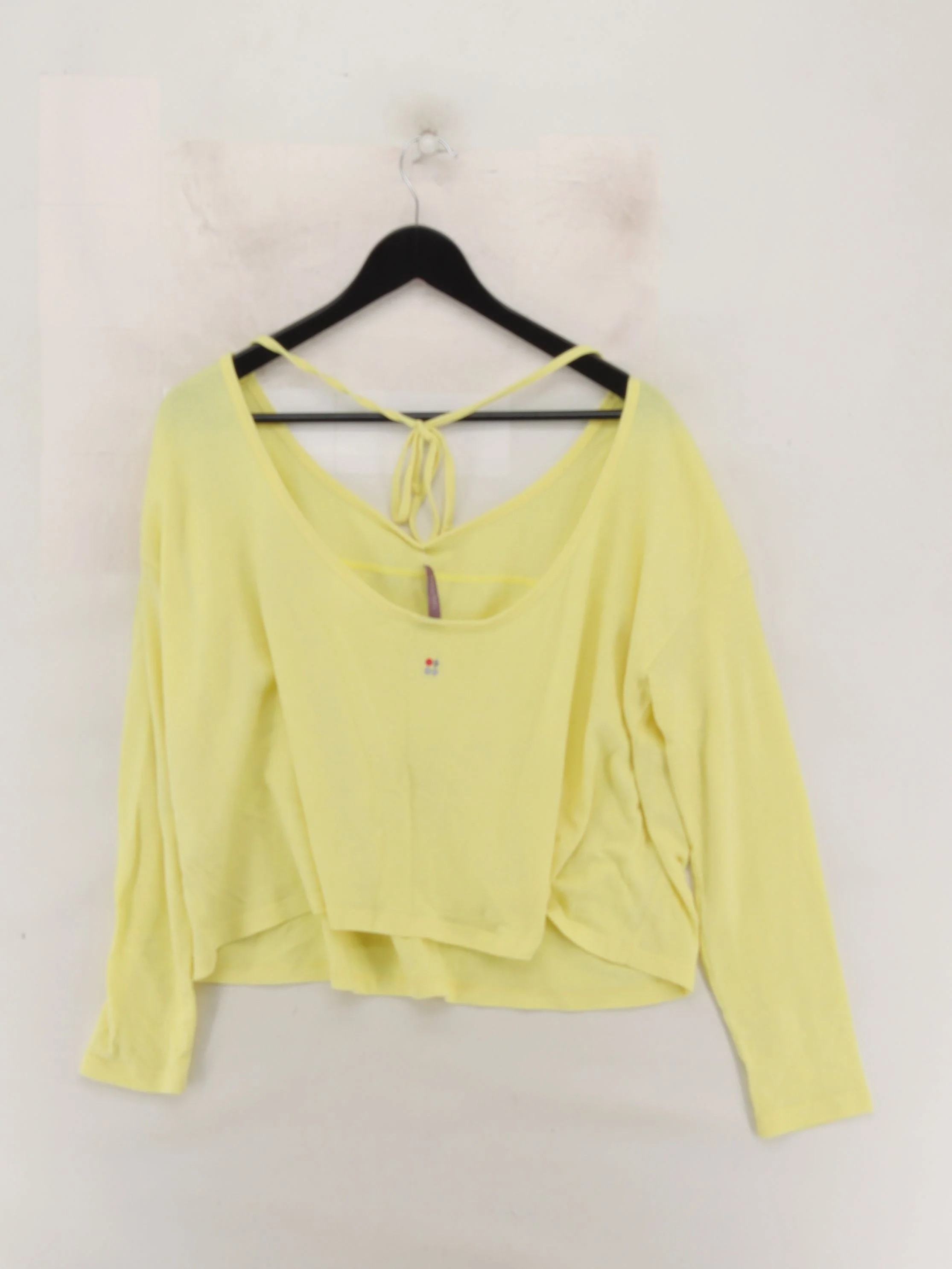 Sweaty Betty Women's Top XL Yellow Cotton with Polyester Basic - Image 2