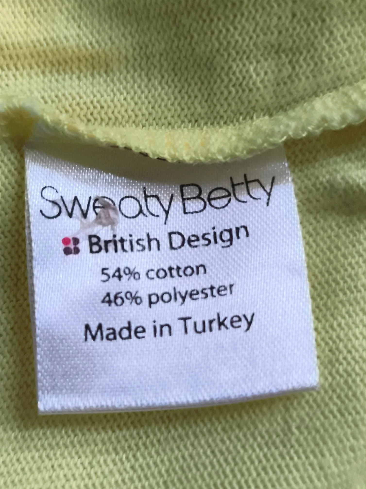 Sweaty Betty Women's Top XL Yellow Cotton with Polyester Basic - Image 7