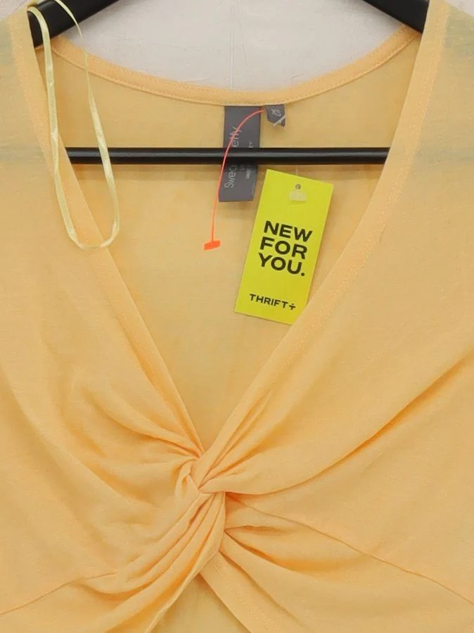 Sweaty Betty Women's Top XS Orange Polyester with Linen Cropped - Image 3