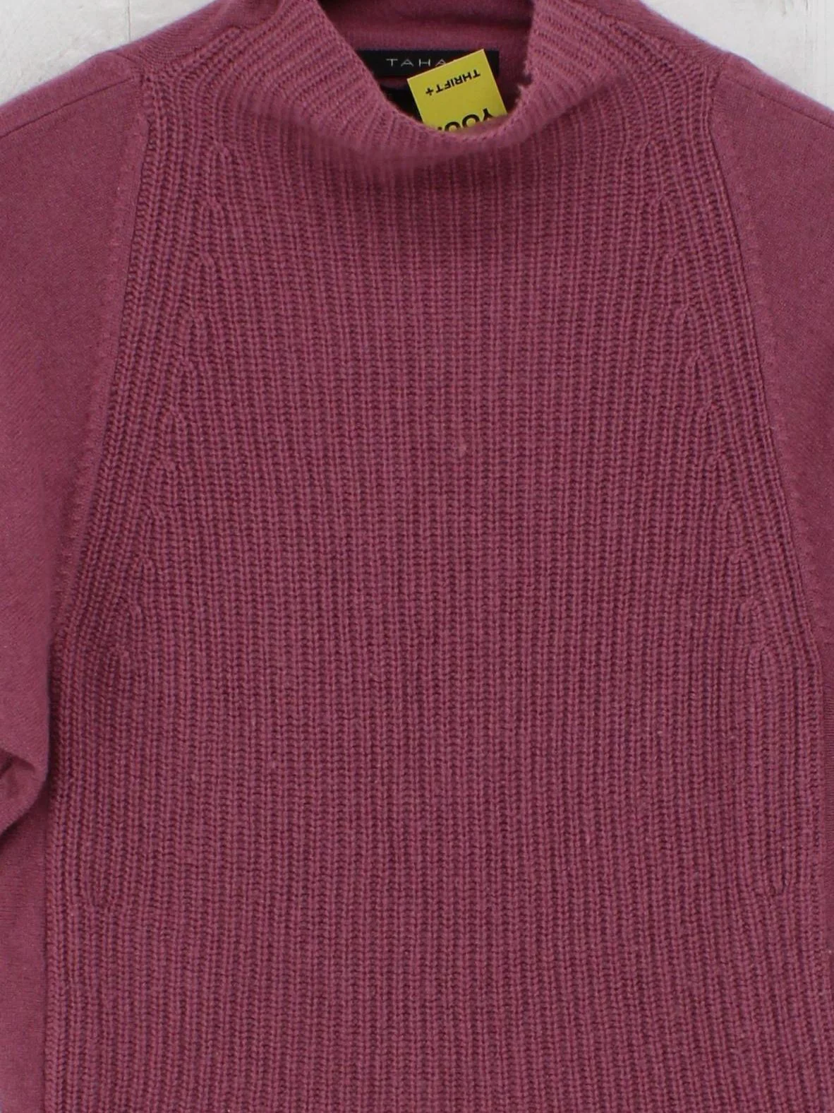 Tahari Women's Jumper XXS Purple 100% Cashmere Mock Neck Pullover - Image 3