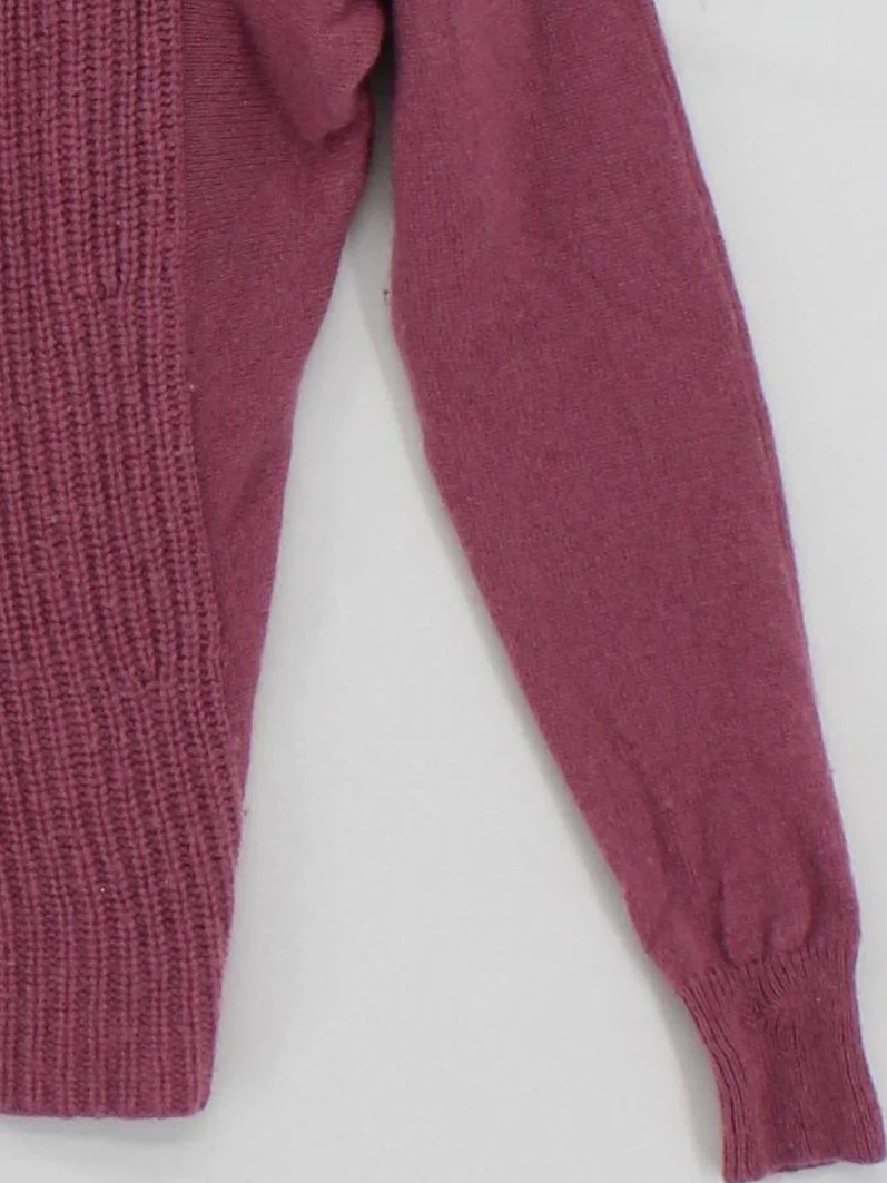 Tahari Women's Jumper XXS Purple 100% Cashmere Mock Neck Pullover - Image 4