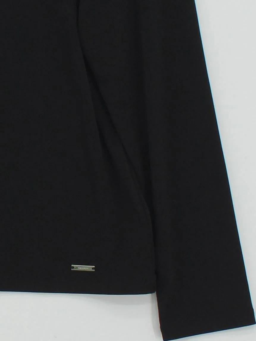 Tahari Women's Top XL Black Polyester with Elastane Long Sleeve V-Neck Basic - Image 4