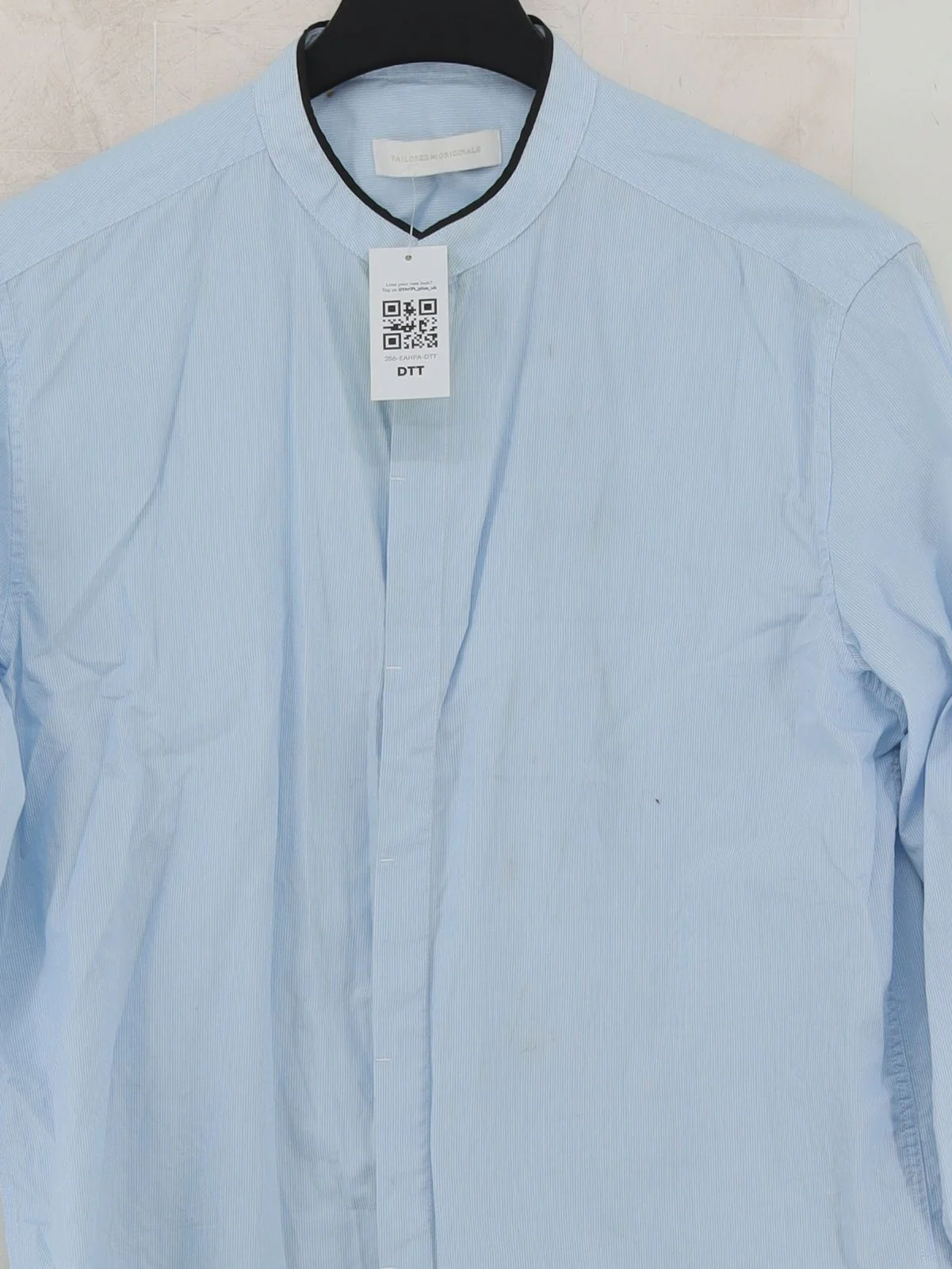 Tailored Originals Men's Shirt M Blue Striped 100% Cotton Basic - Image 3