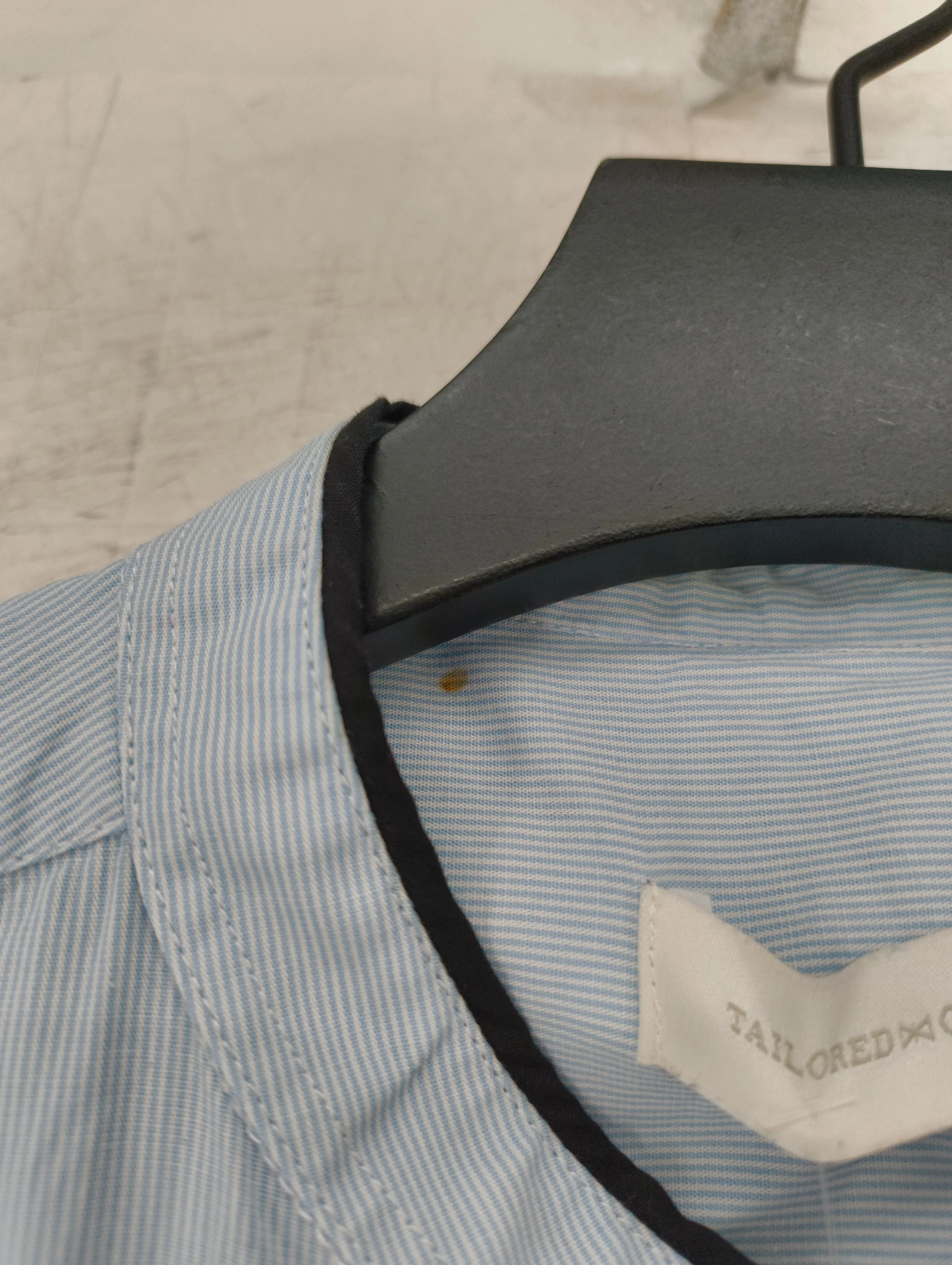 Tailored Originals Men's Shirt M Blue Striped 100% Cotton Basic - Image 5