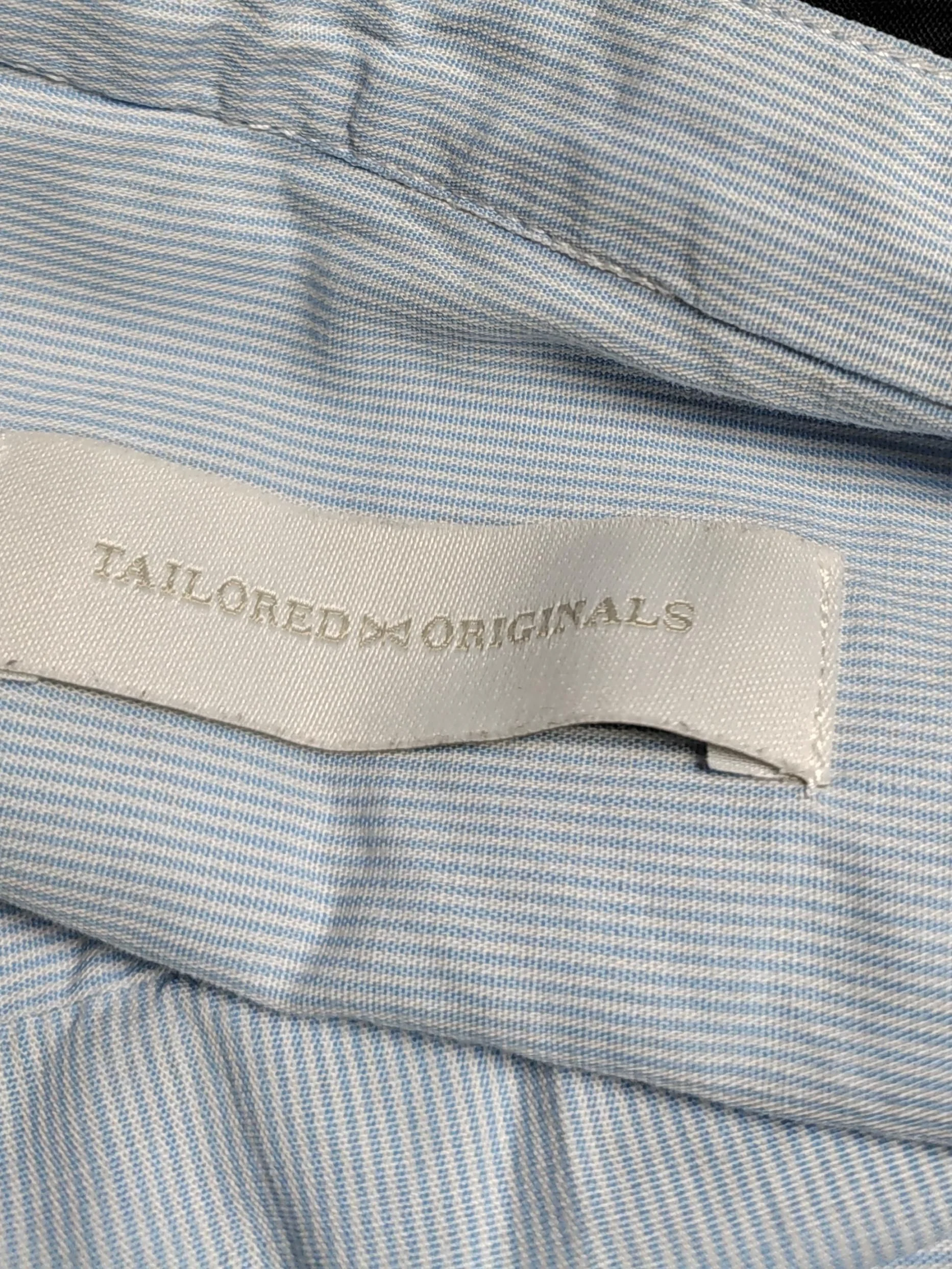 Tailored Originals Men's Shirt M Blue Striped 100% Cotton Basic - Image 6