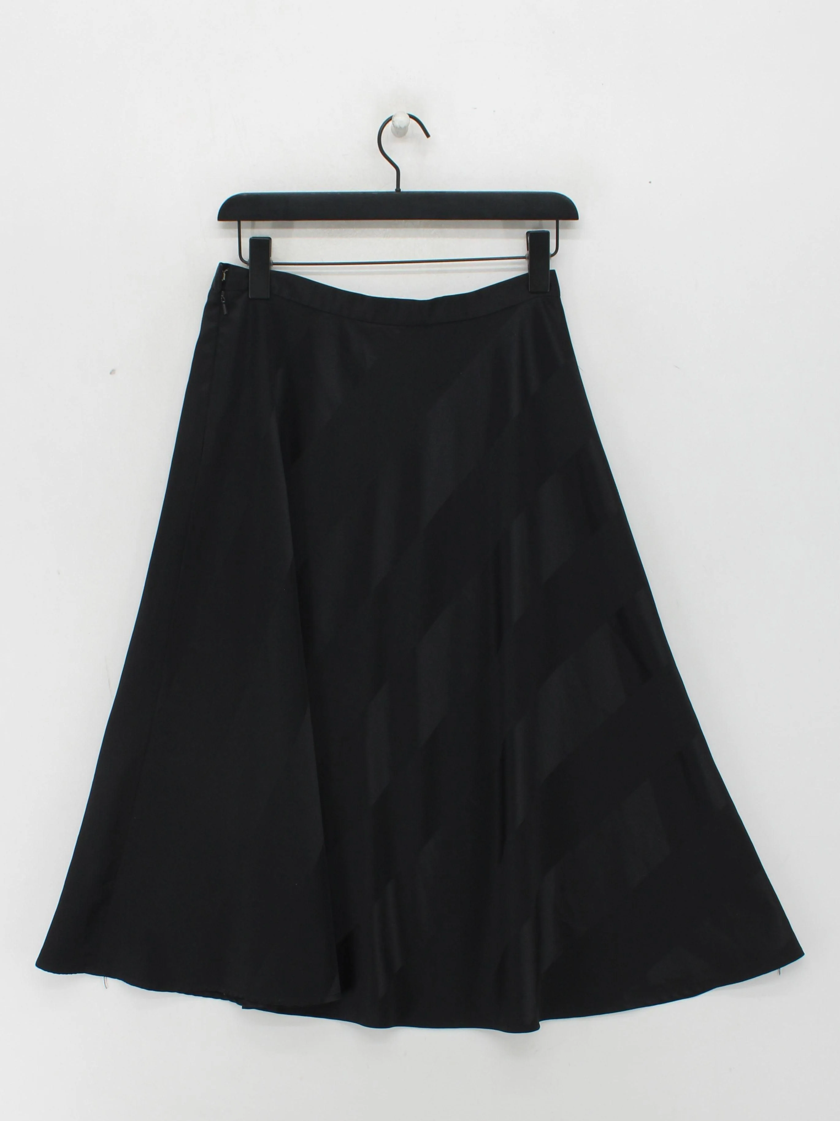 Talbots Women's Midi Skirt UK 8 Black Striped 100% Polyester Midi A-Line - Image 2