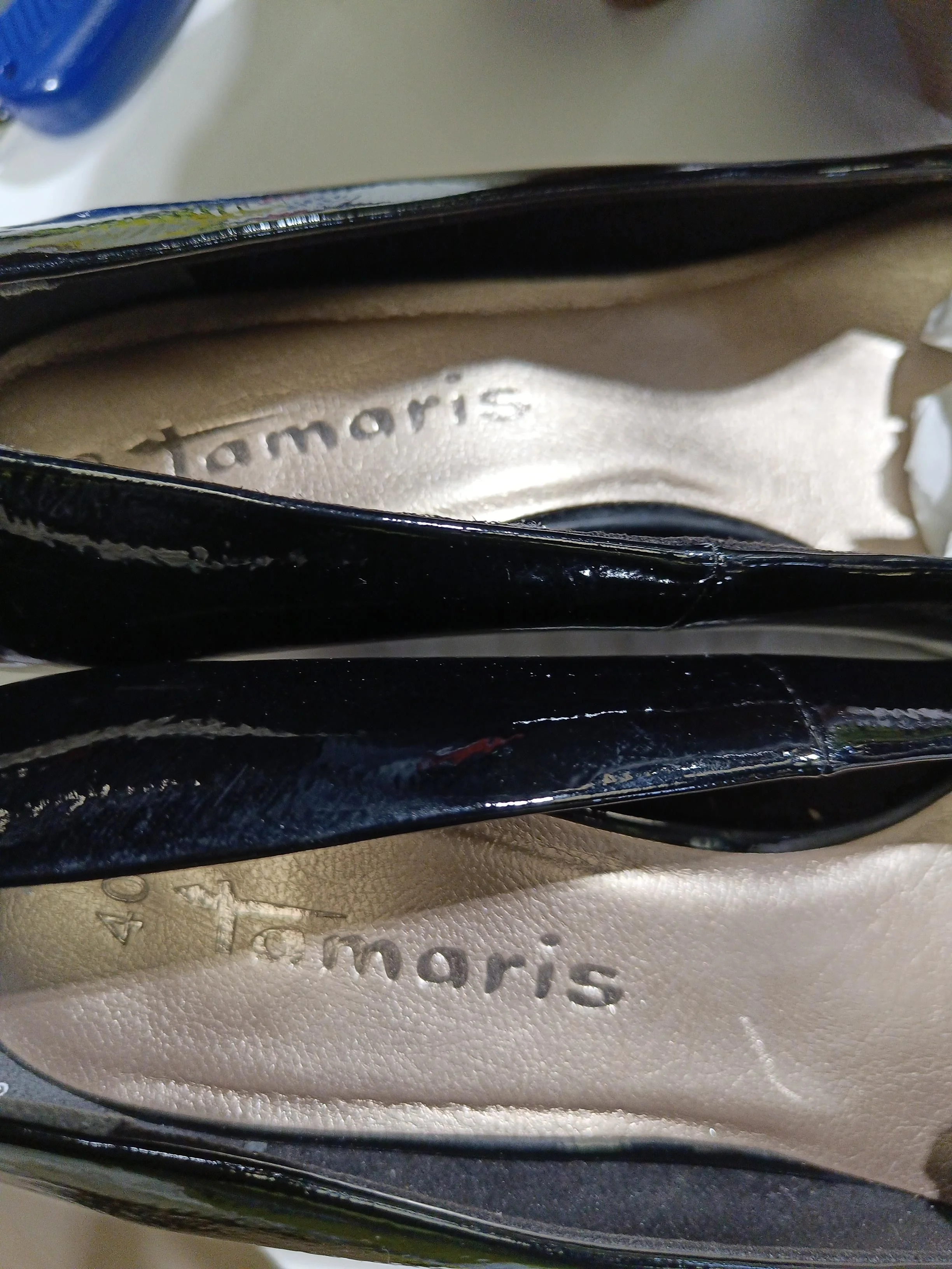 Tamaris Women's Heels UK 6.5 Black 100% Leather Court - Image 8