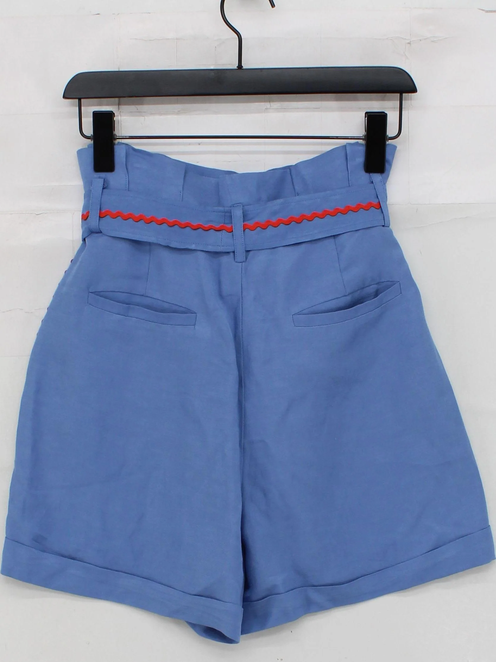 Tara Jarmon Women's Shorts S Blue Viscose with Linen Paperbag - Image 2