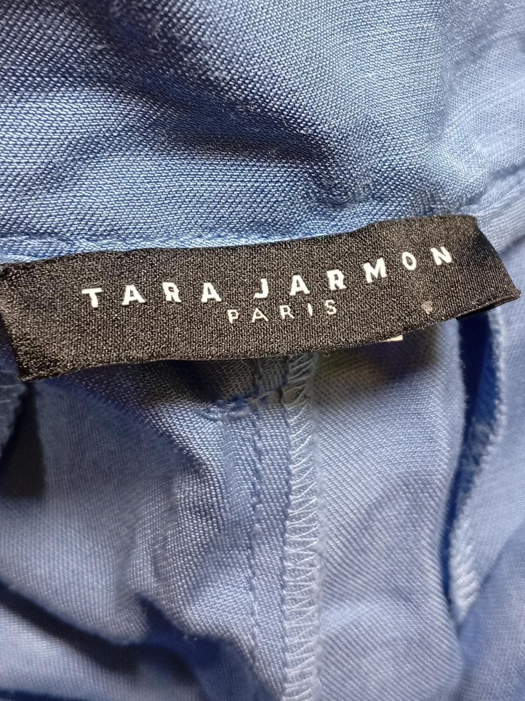 Tara Jarmon Women's Shorts S Blue Viscose with Linen Paperbag - Image 5