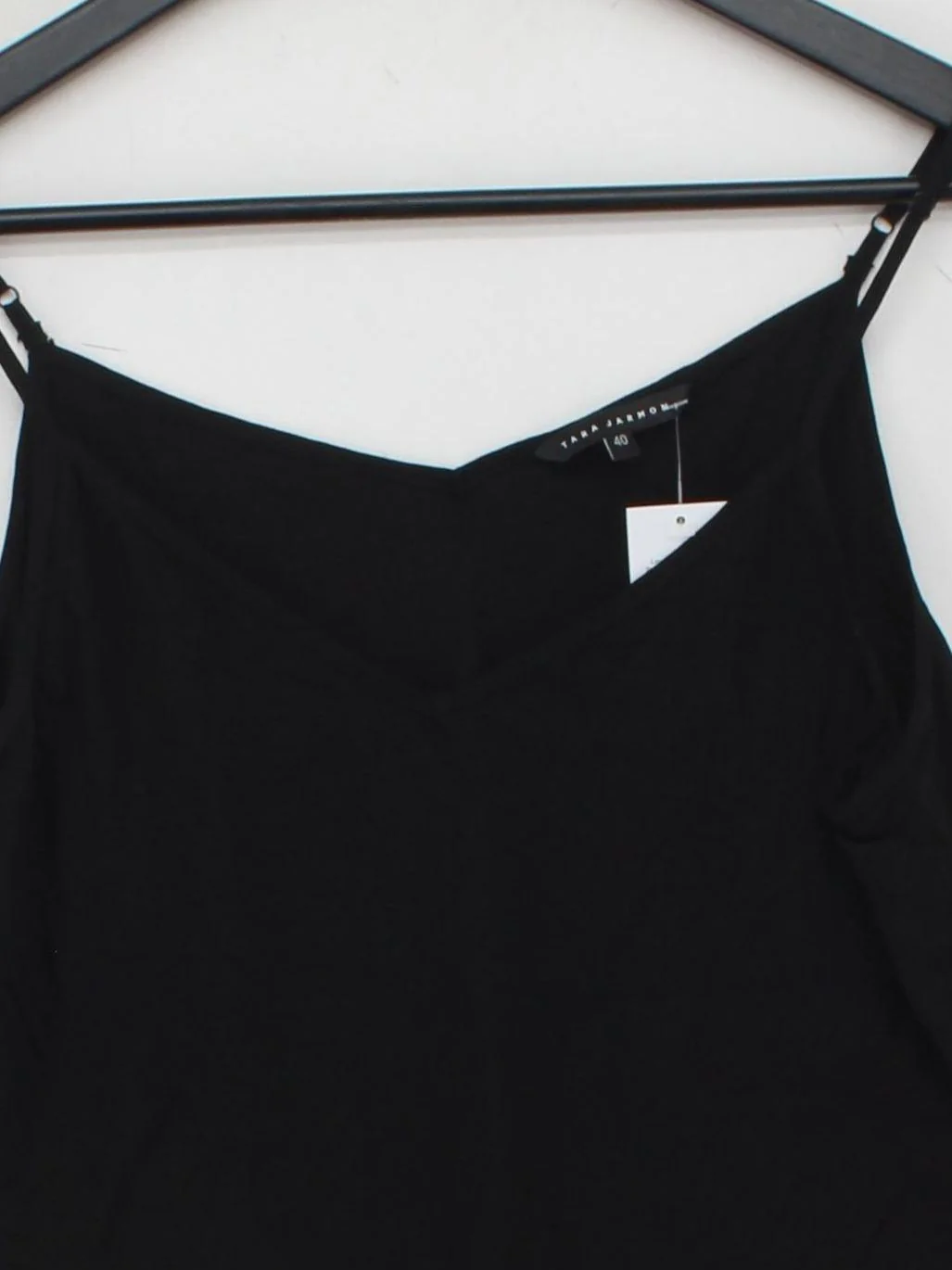 Tara Jarmon Women's T-Shirt UK 12 Black Rayon with Polyester, Elastane Camisole - Image 3